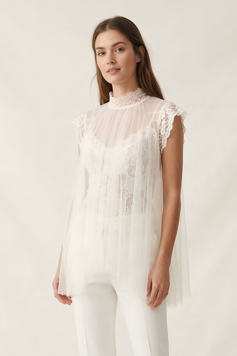 Samia Mesh Overlay Lace Top – fab'rik