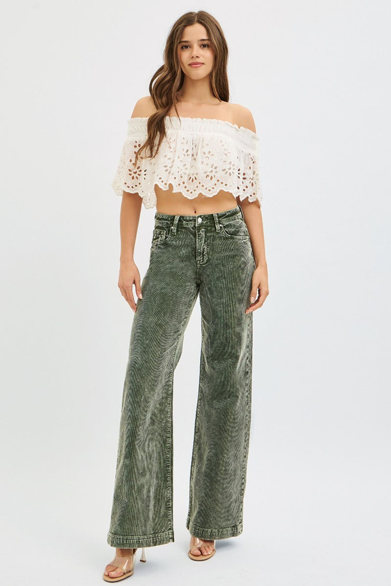 Charlie High Rise Wide Leg Corduroy Pants – fab'rik