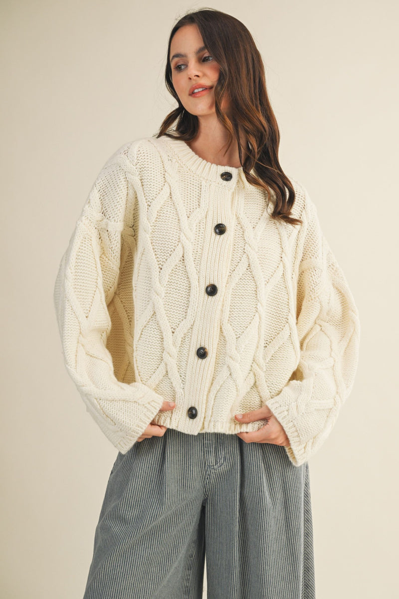 Maggie Maggie Cable Knit Cardigan – fab'rik
