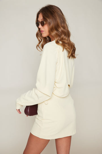 Eloise Off The Shoulder Belted Mini Dress Butter / L