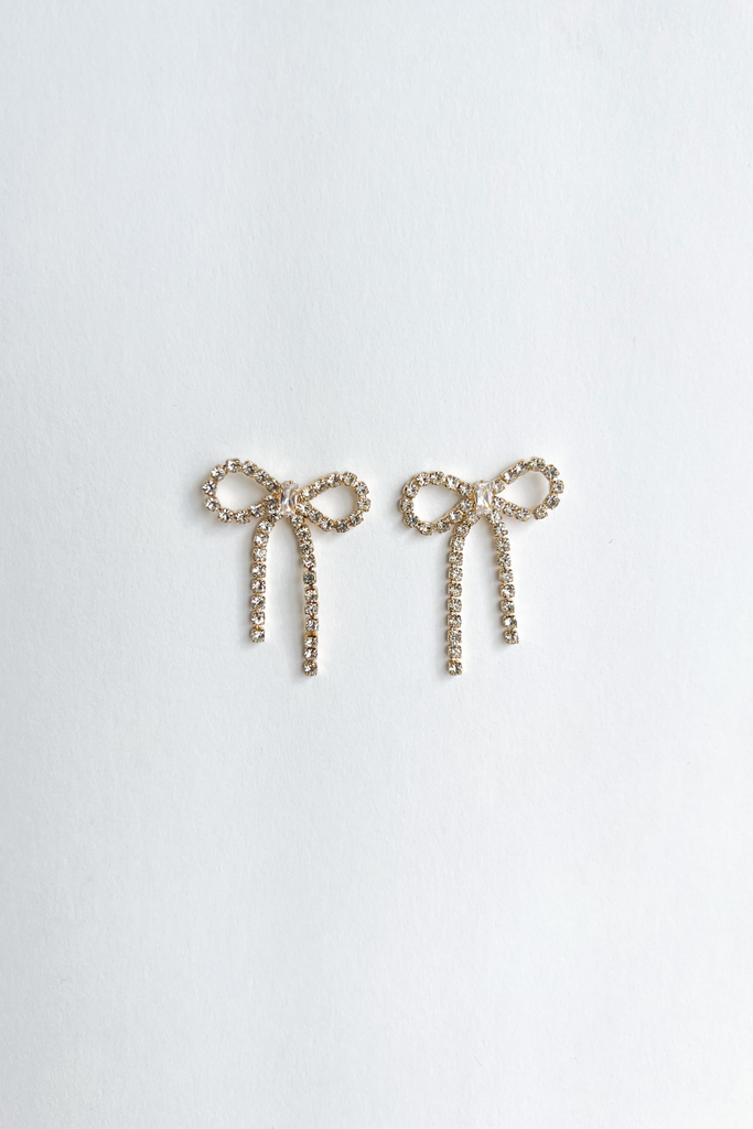 Rosa Pave Crystal Bow Earrings - fab'rik