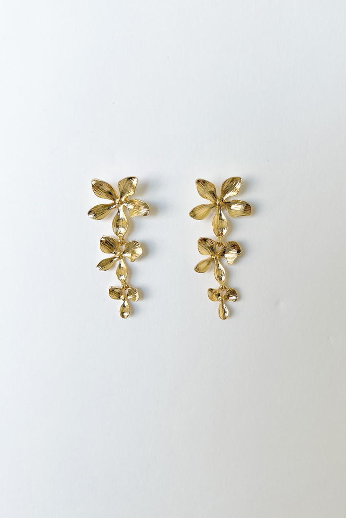 Sloan Triple Flower Dangle Earrings - fab'rik