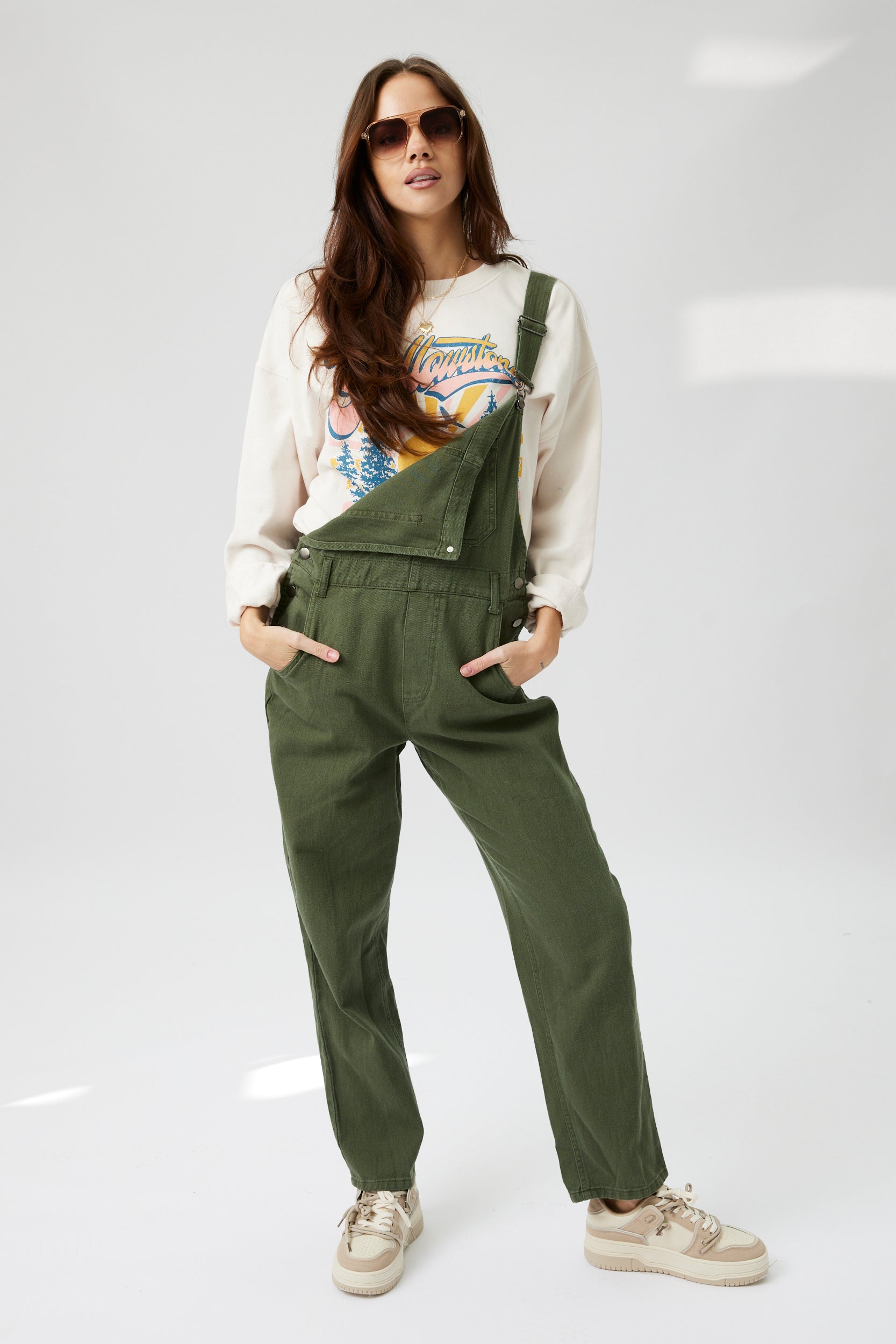 Crosby Deep Pocket Detail Denim Overall Jumpsuit - fab'rik