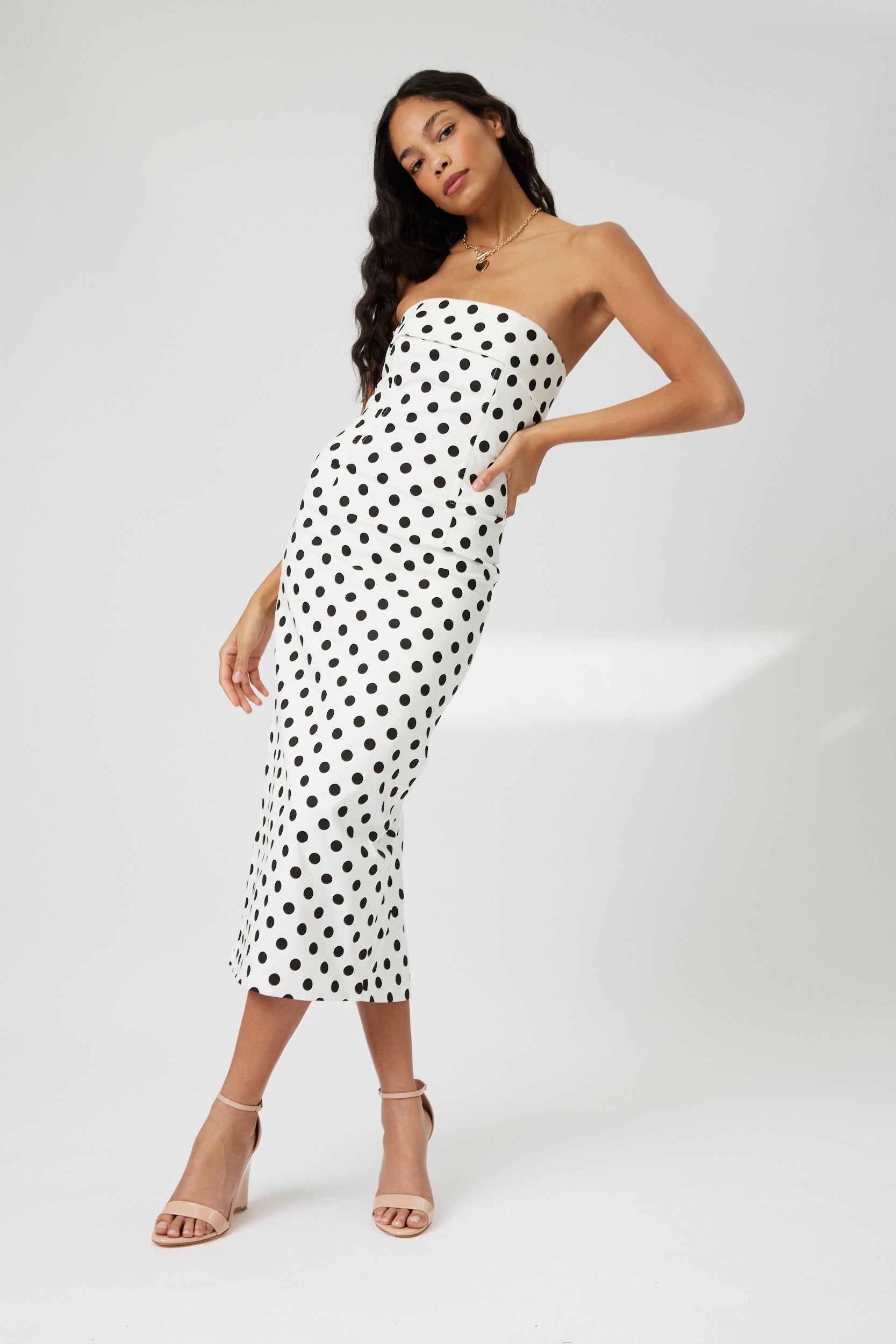 Emmie Polka Dot Midi Dress - fab'rik