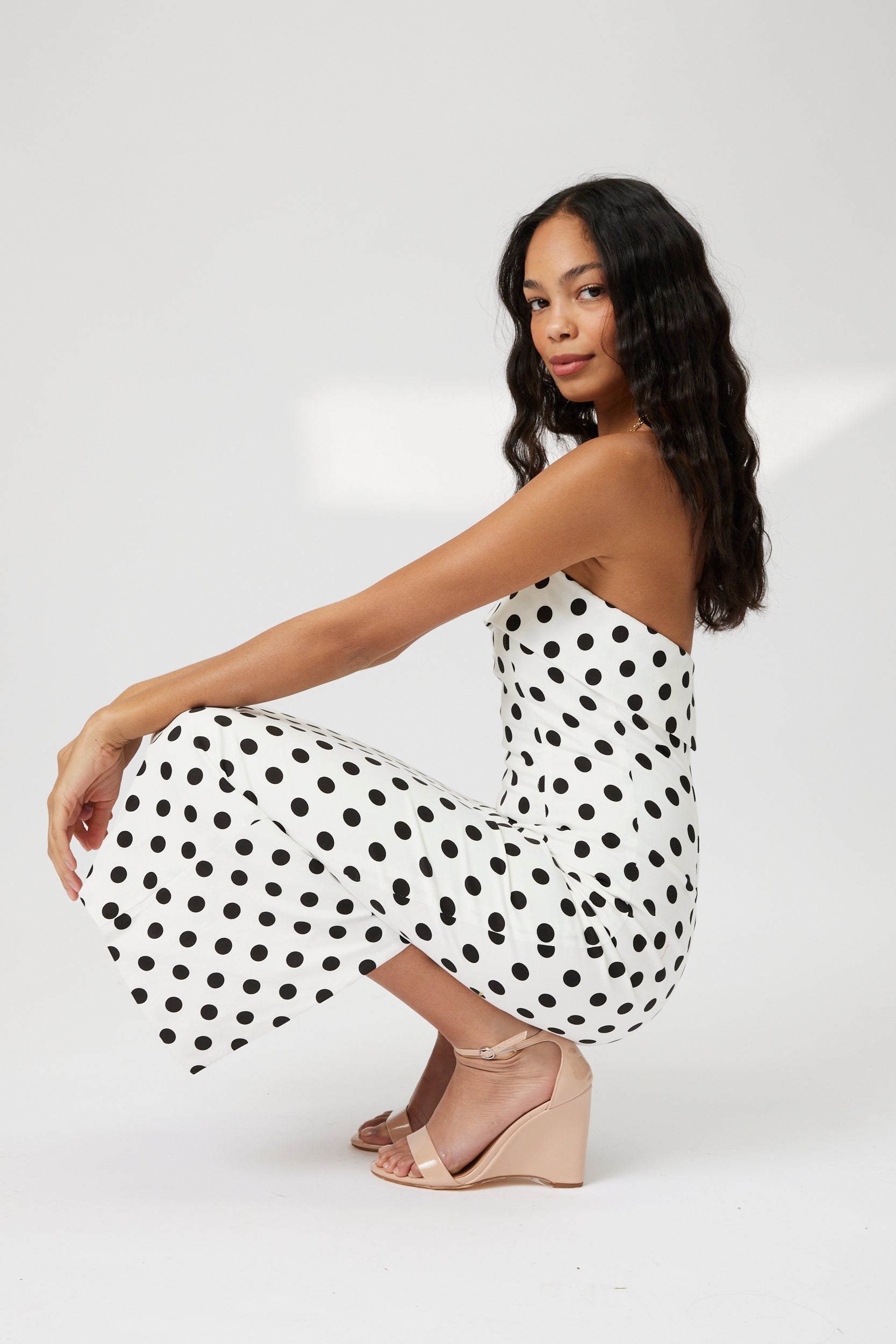 Emmie Polka Dot Midi Dress - fab'rik