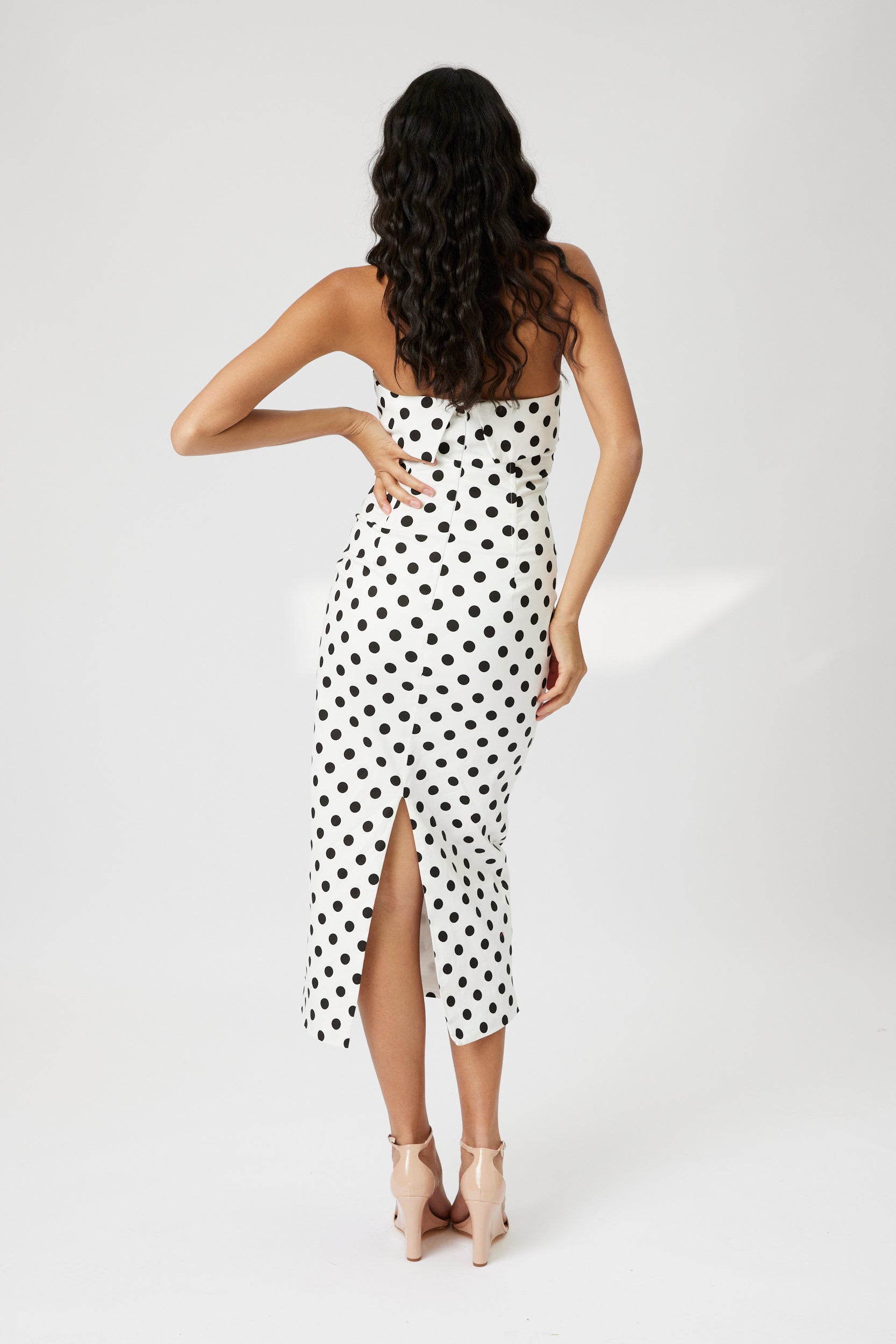 Emmie Polka Dot Midi Dress - fab'rik