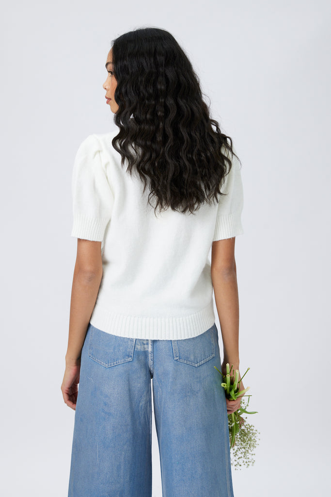 Nia Rose Detail Short Sleeve Sweater - fab'rik