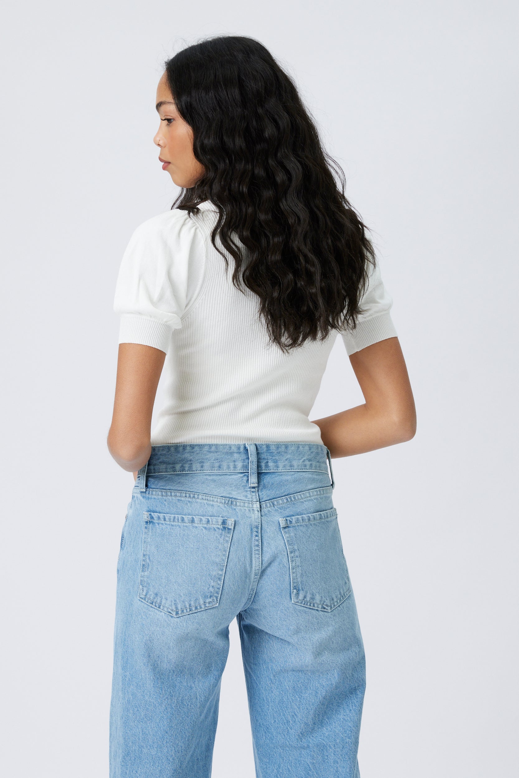 Baxter Ribbed Puff Sleeve Knit Top - fab'rik