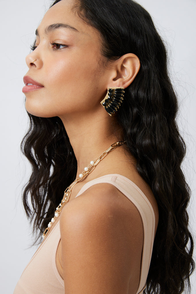 Julius Round and Marquise Wing Earrings - fab'rik