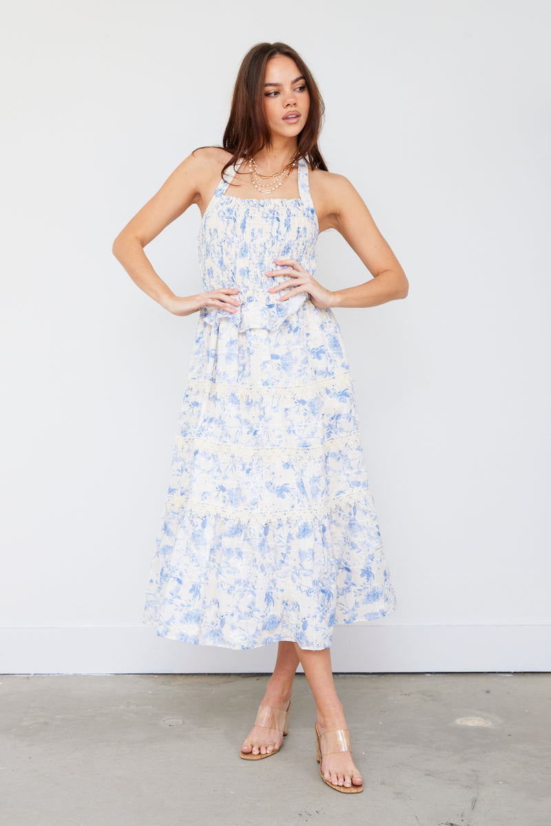 Evelyn Smocked Halter Midi Dress for the Modern Woman – fab'rik