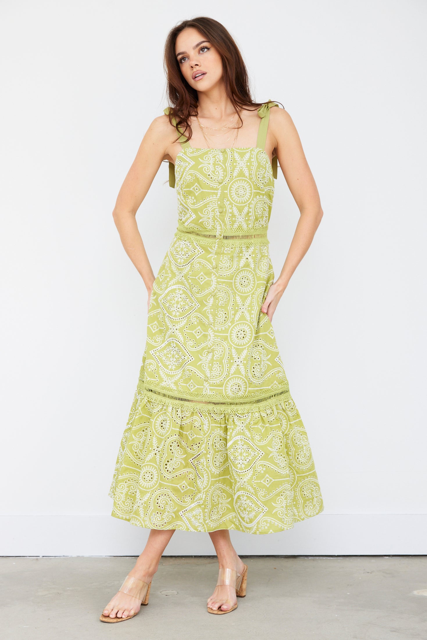 Chiara Eyelet Midi Dress - fab'rik