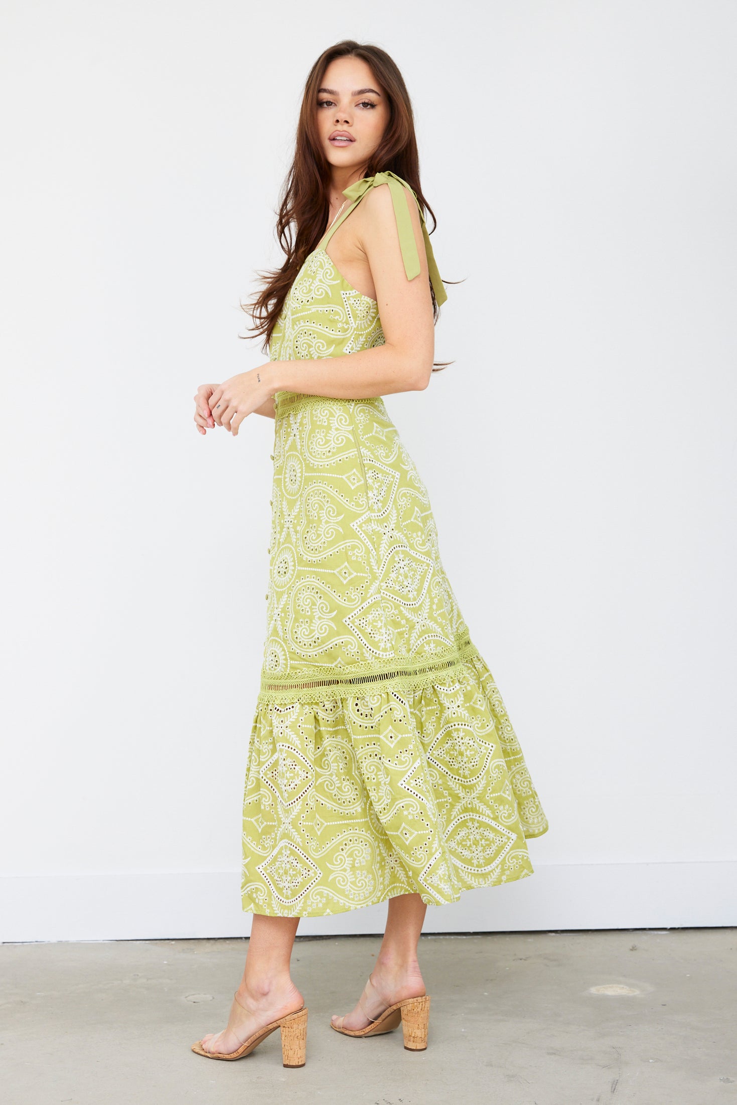 Chiara Eyelet Midi Dress - fab'rik