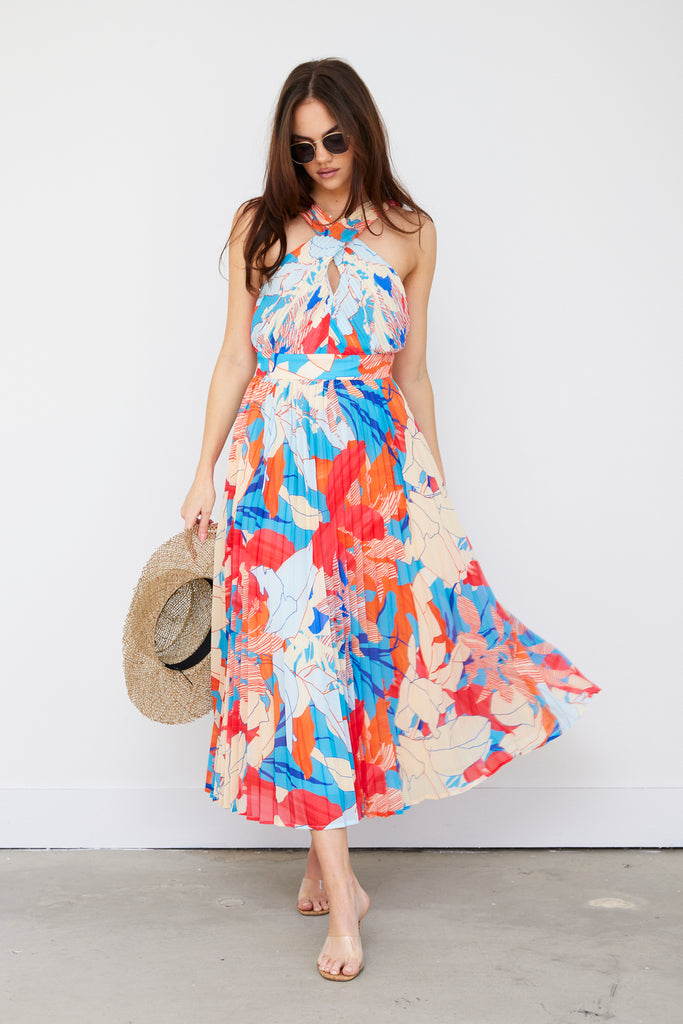 Zoya Printed Woven Midi Dress - fab'rik