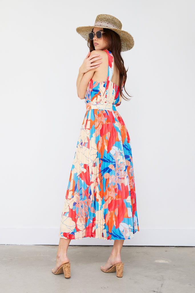 Zoya Printed Woven Midi Dress - fab'rik