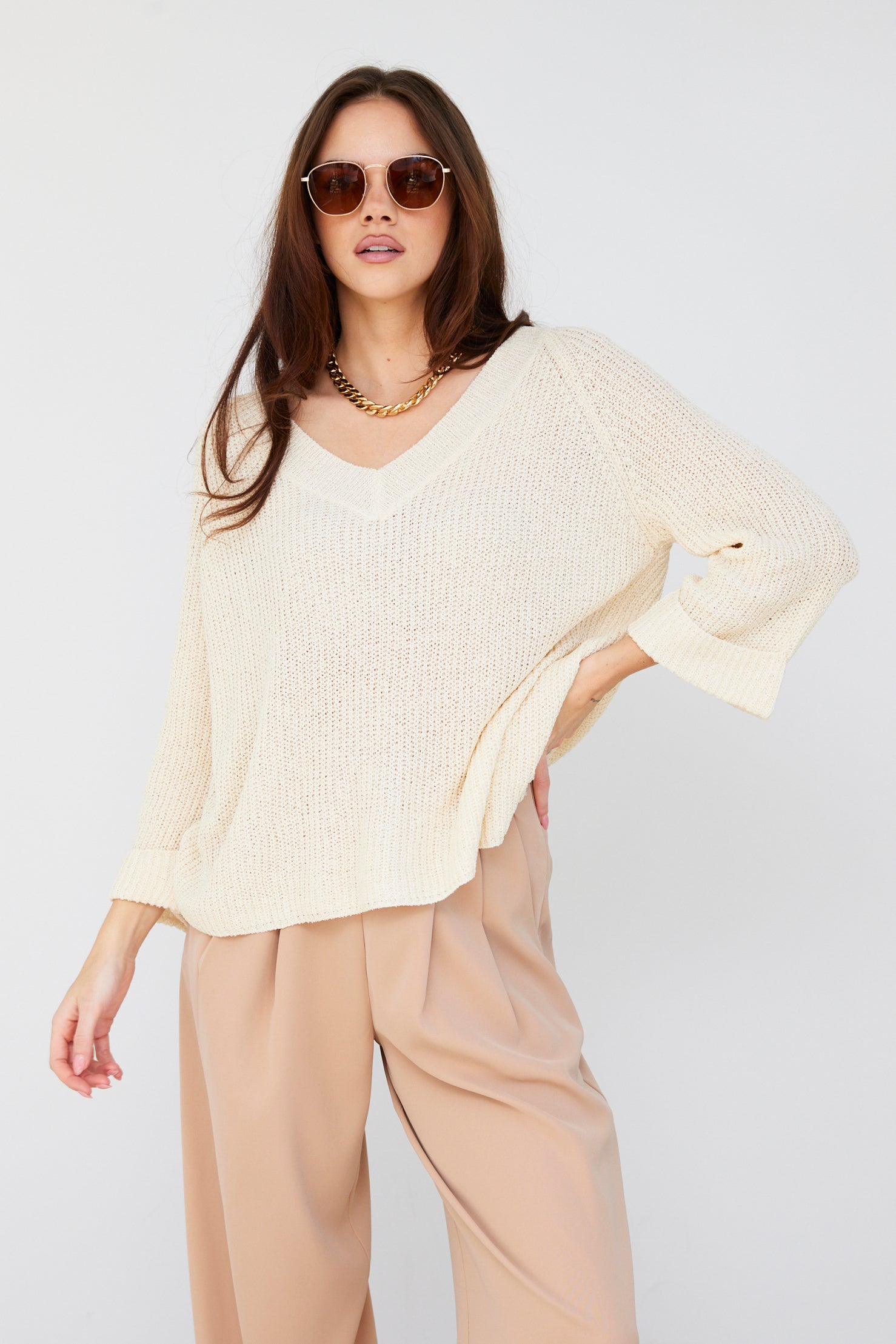 Carlos Lightweight V Neck Sweater - fab'rik