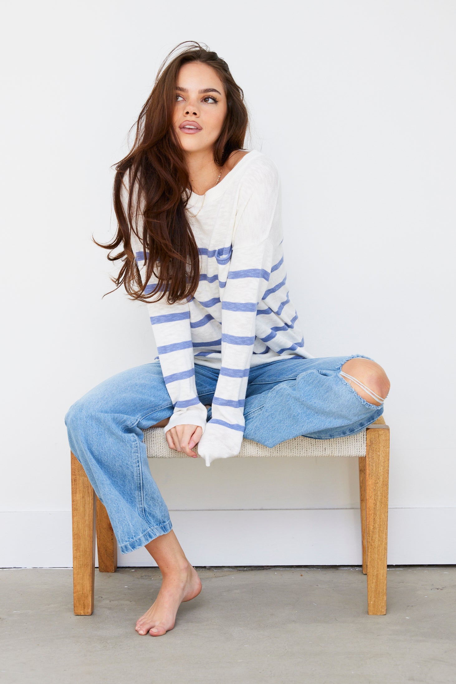 Helen Striped Pocket Sweater - fab'rik