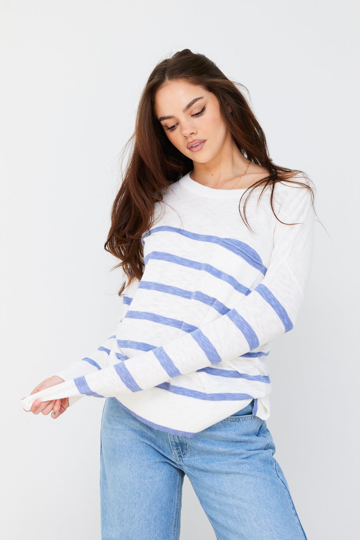 Helen Striped Pocket Sweater - fab'rik