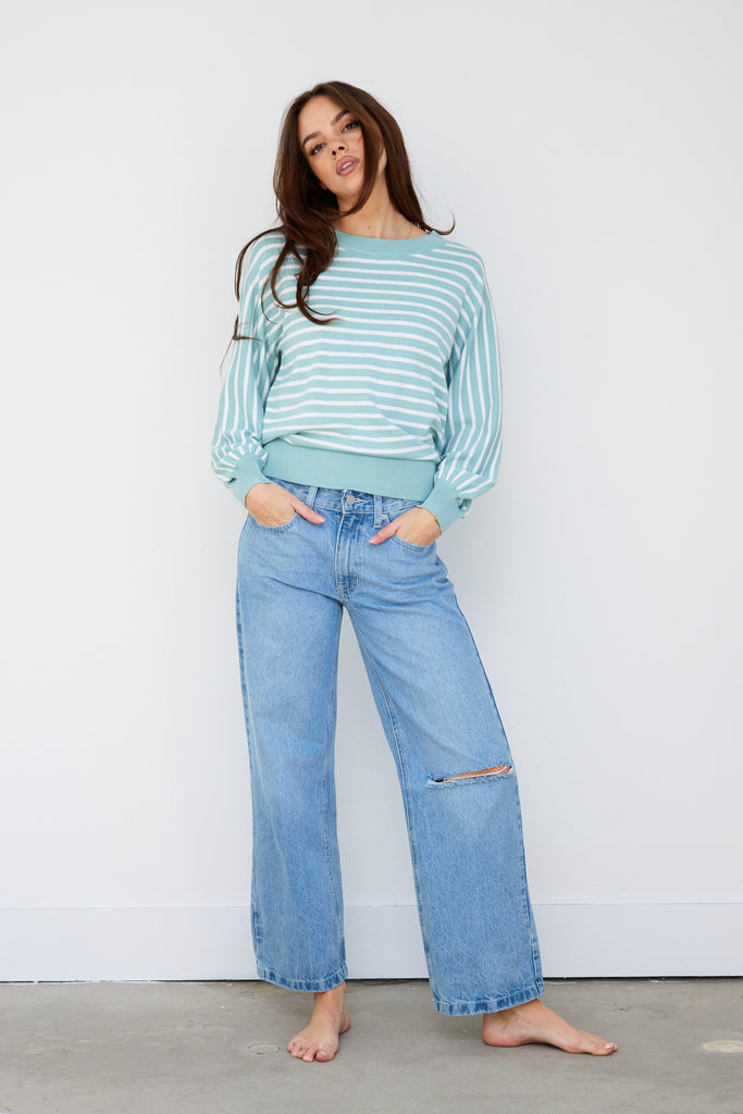 Mills Striped Sleeve Sweater - fab'rik