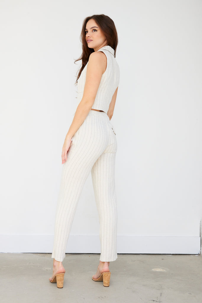 Tori Linen Stripe Pants - fab'rik