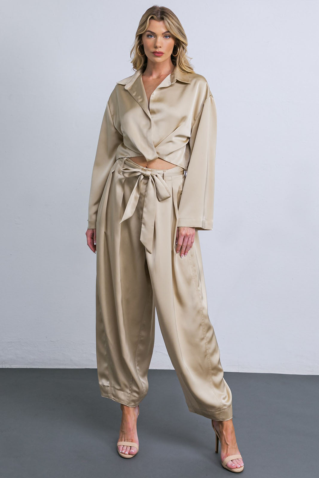 Gentry Satin Drawstring Pant - fab'rik