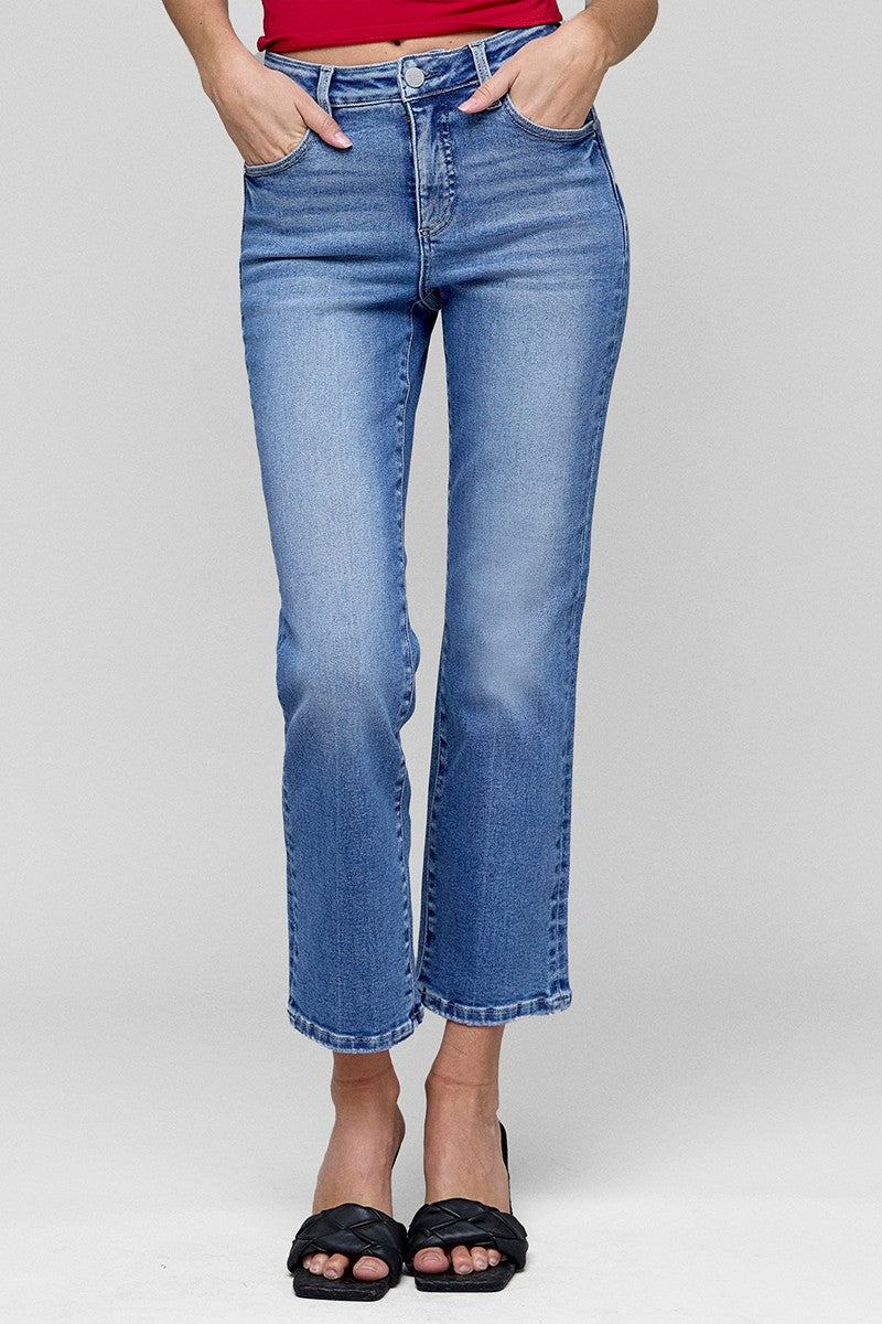 Fayth High Rise-Crop Straight Jeans