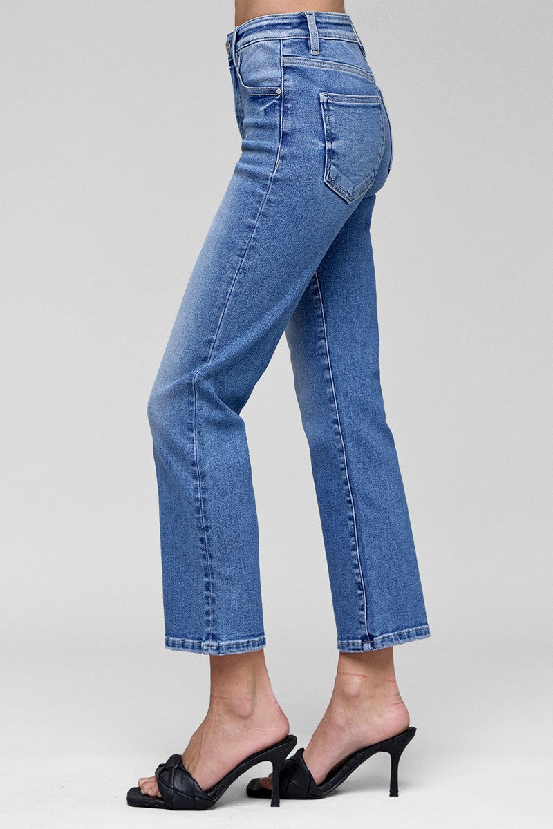 Fayth High Rise-Crop Straight Jeans