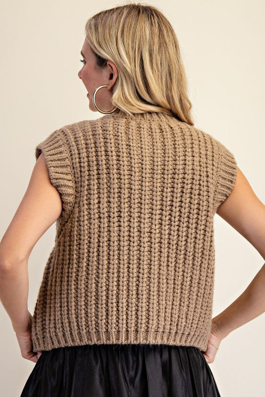 Talon Front Button Knit Vest