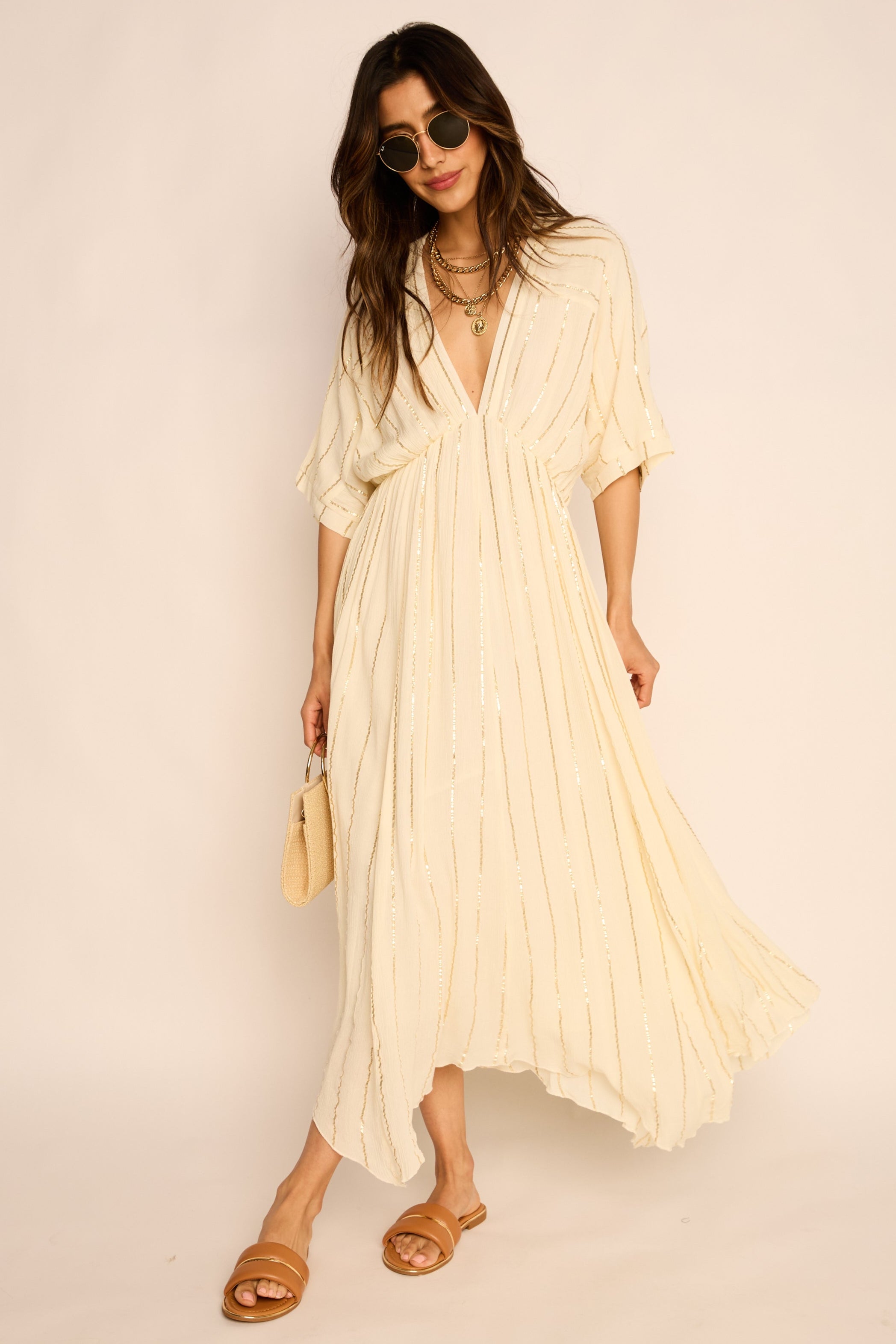 Daisy Kimono Sleeve Maxi Dress