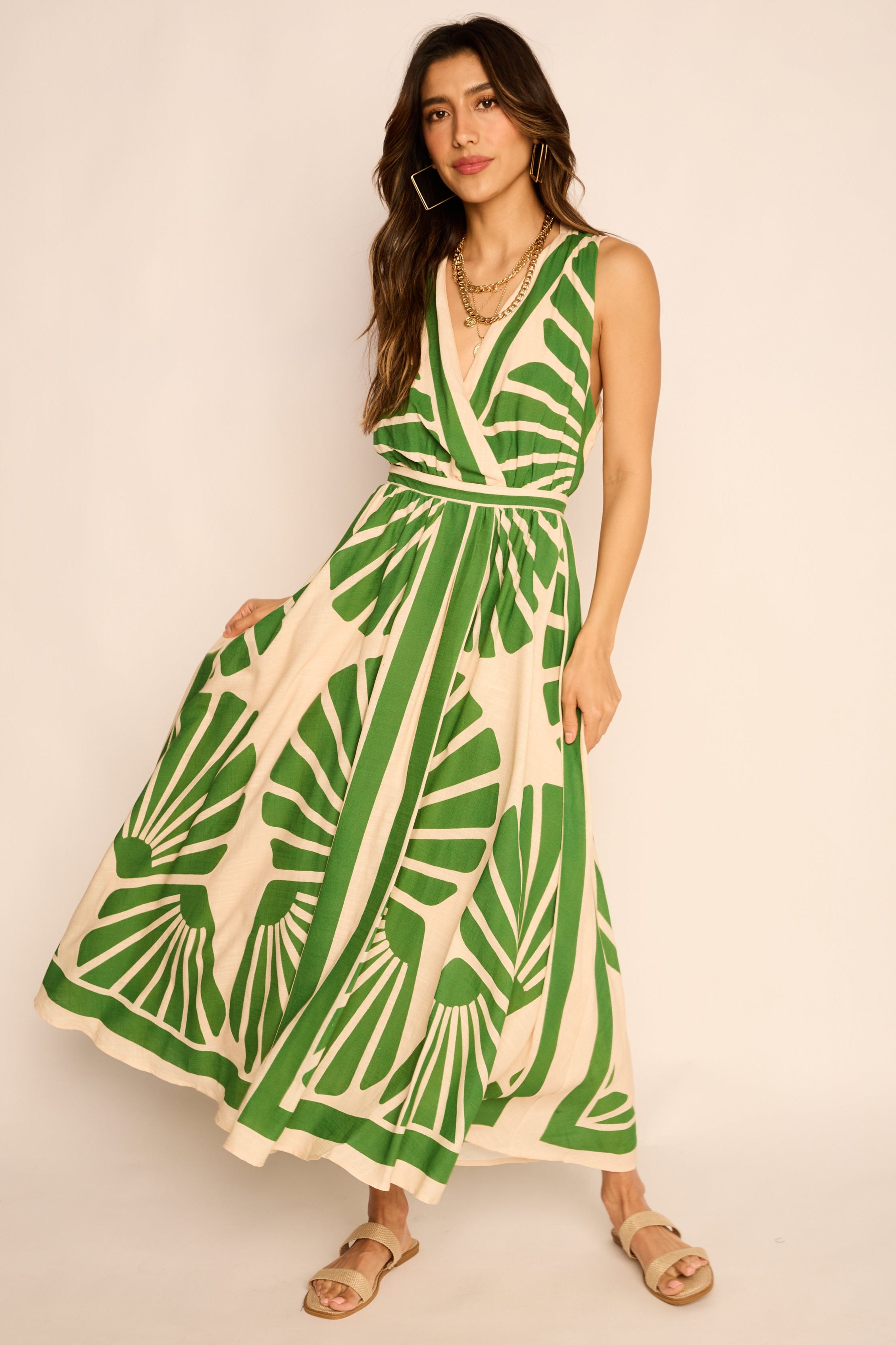 Thalia Pattern Midi Dress