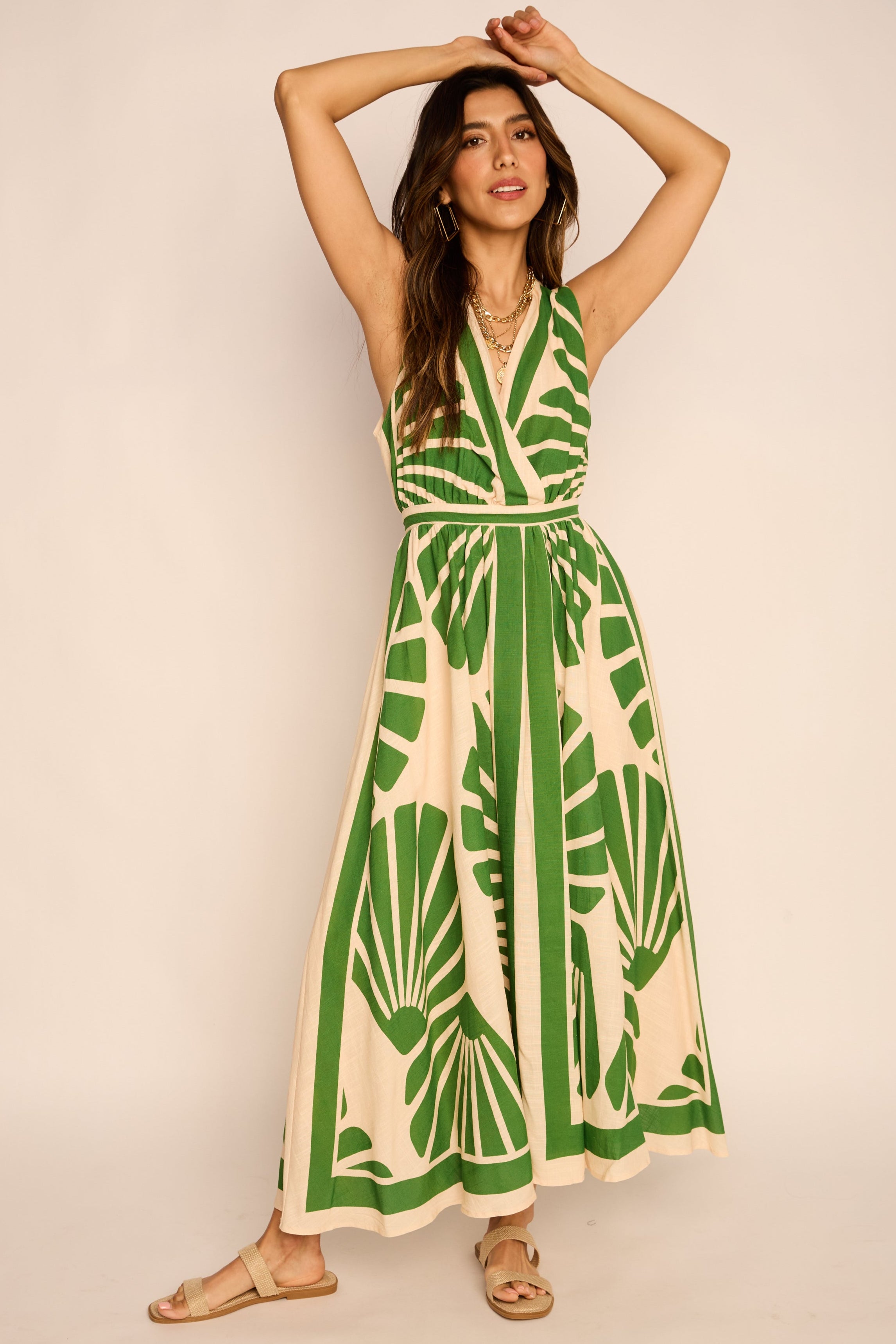 Thalia Pattern Midi Dress