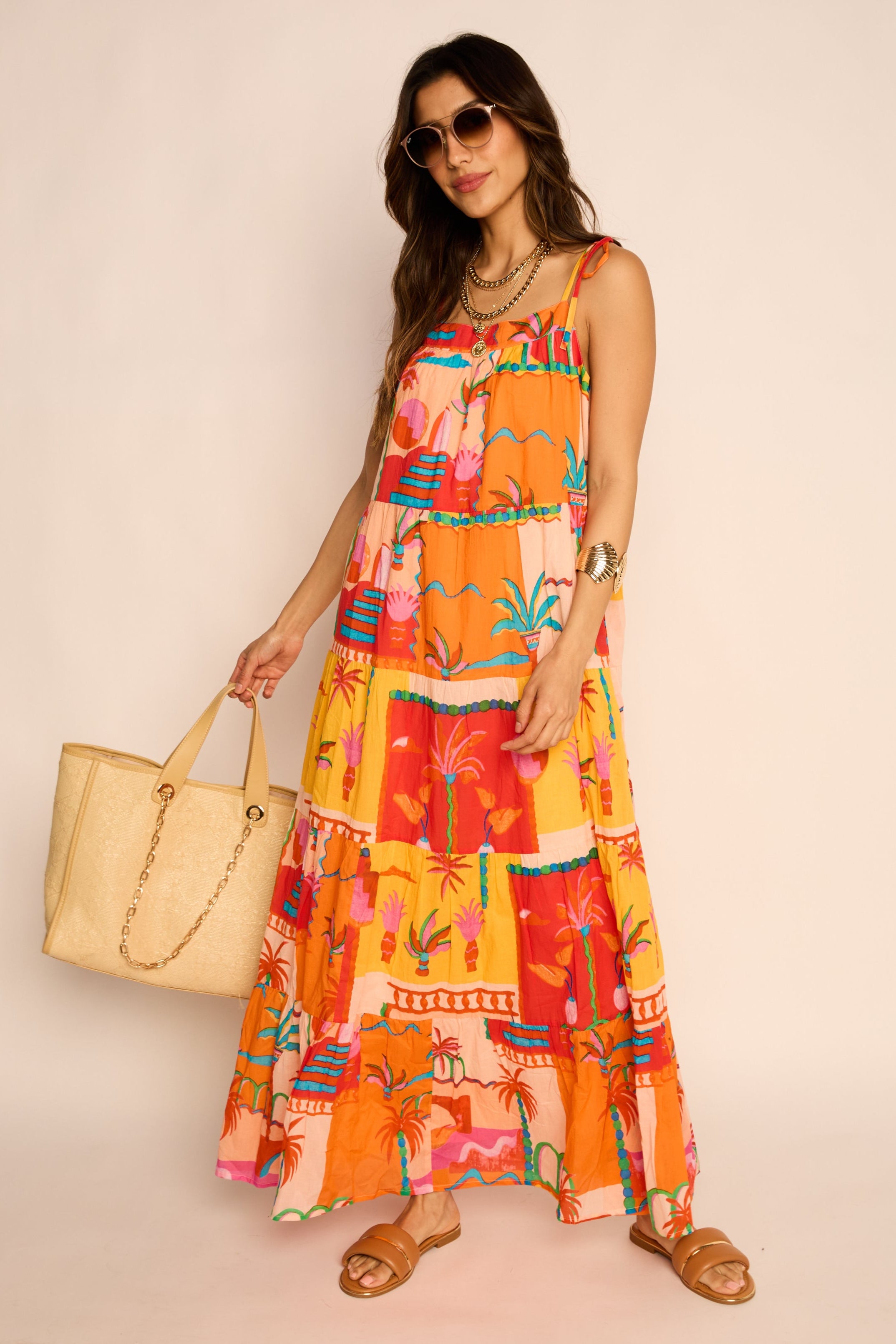 Gwen Printed Tiered Maxi Dress