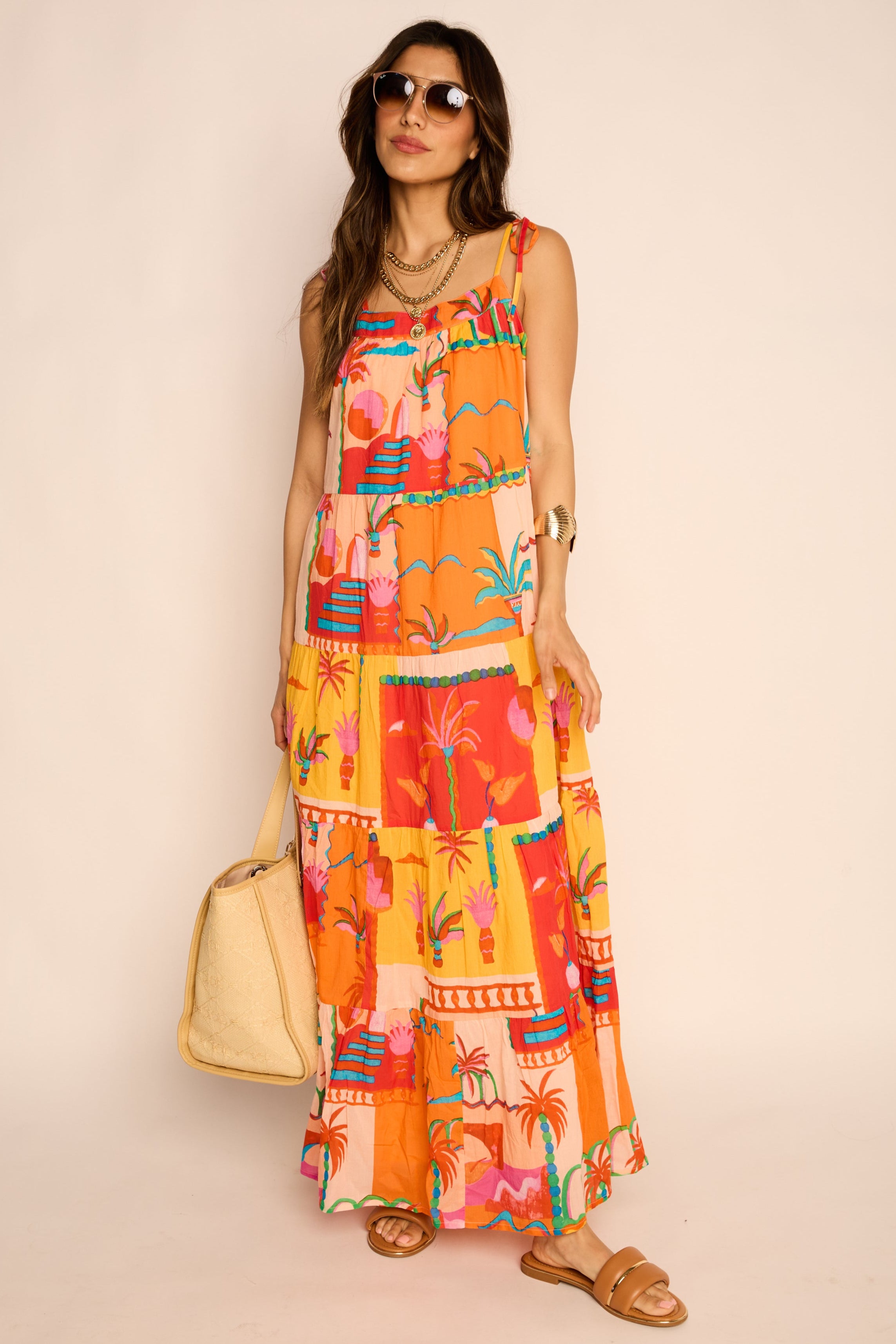 Gwen Printed Tiered Maxi Dress