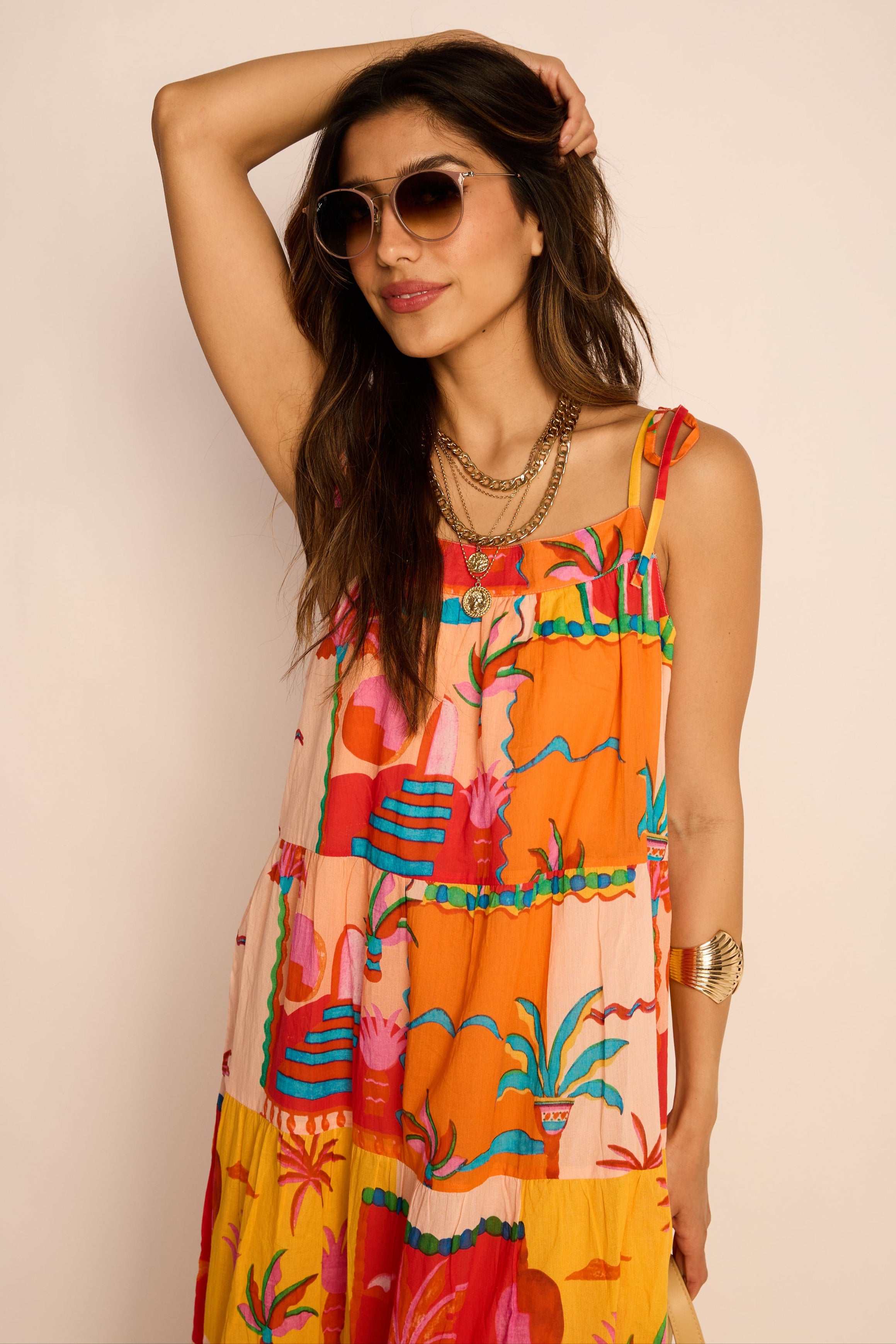 Gwen Printed Tiered Maxi Dress