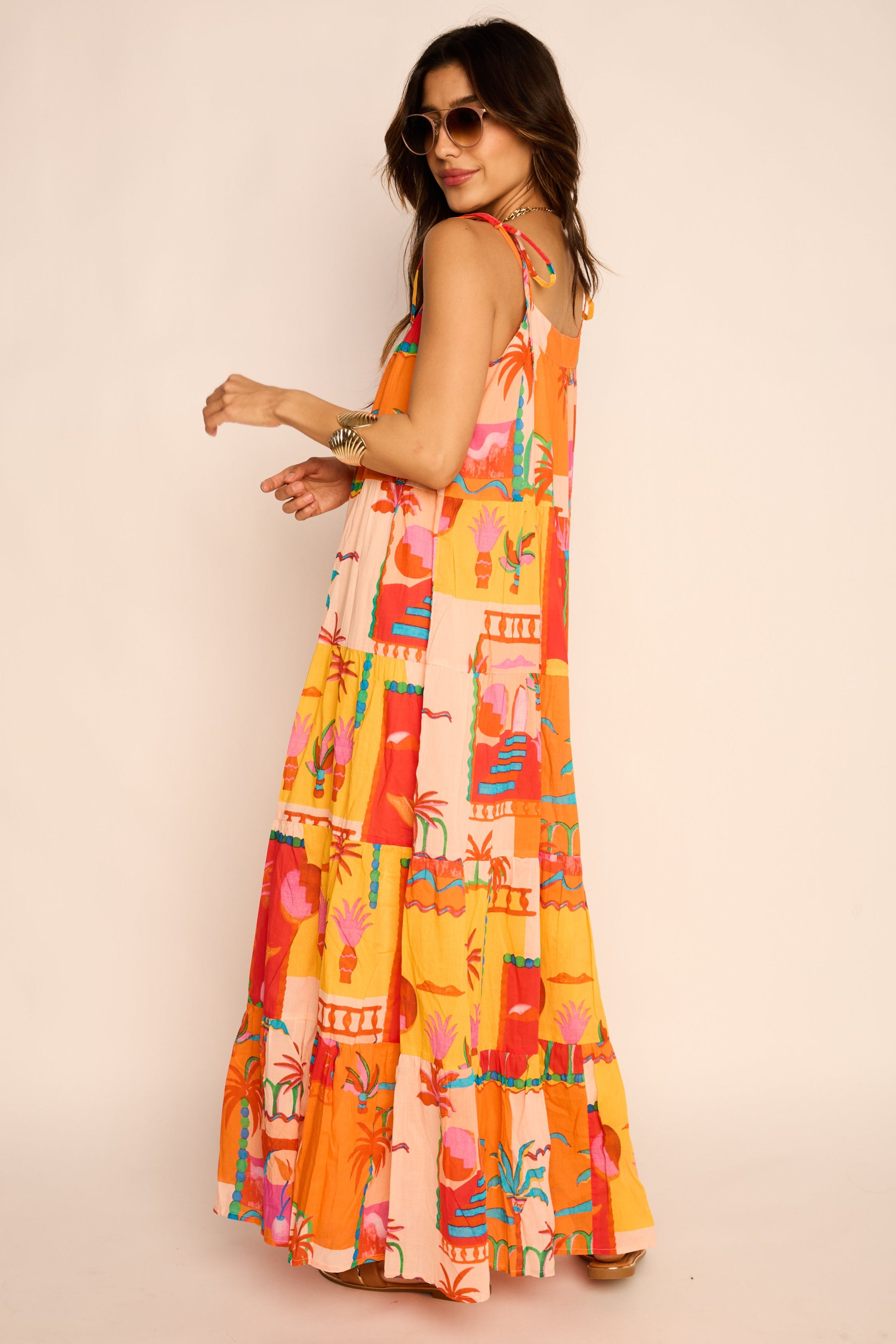 Gwen Printed Tiered Maxi Dress