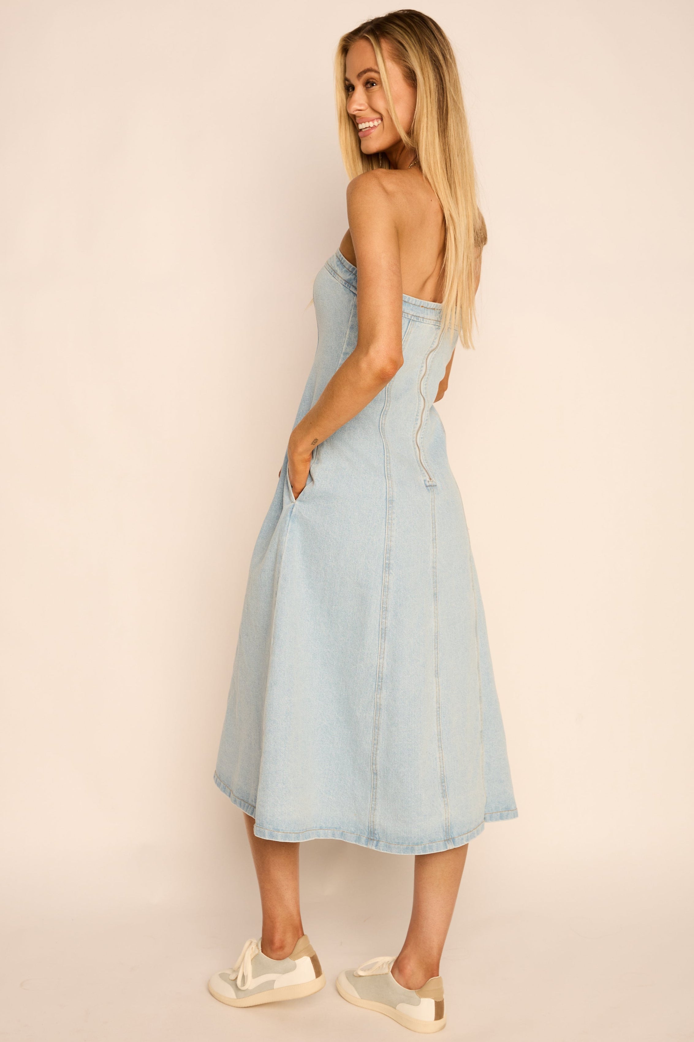 Lele Denim Midi Dress