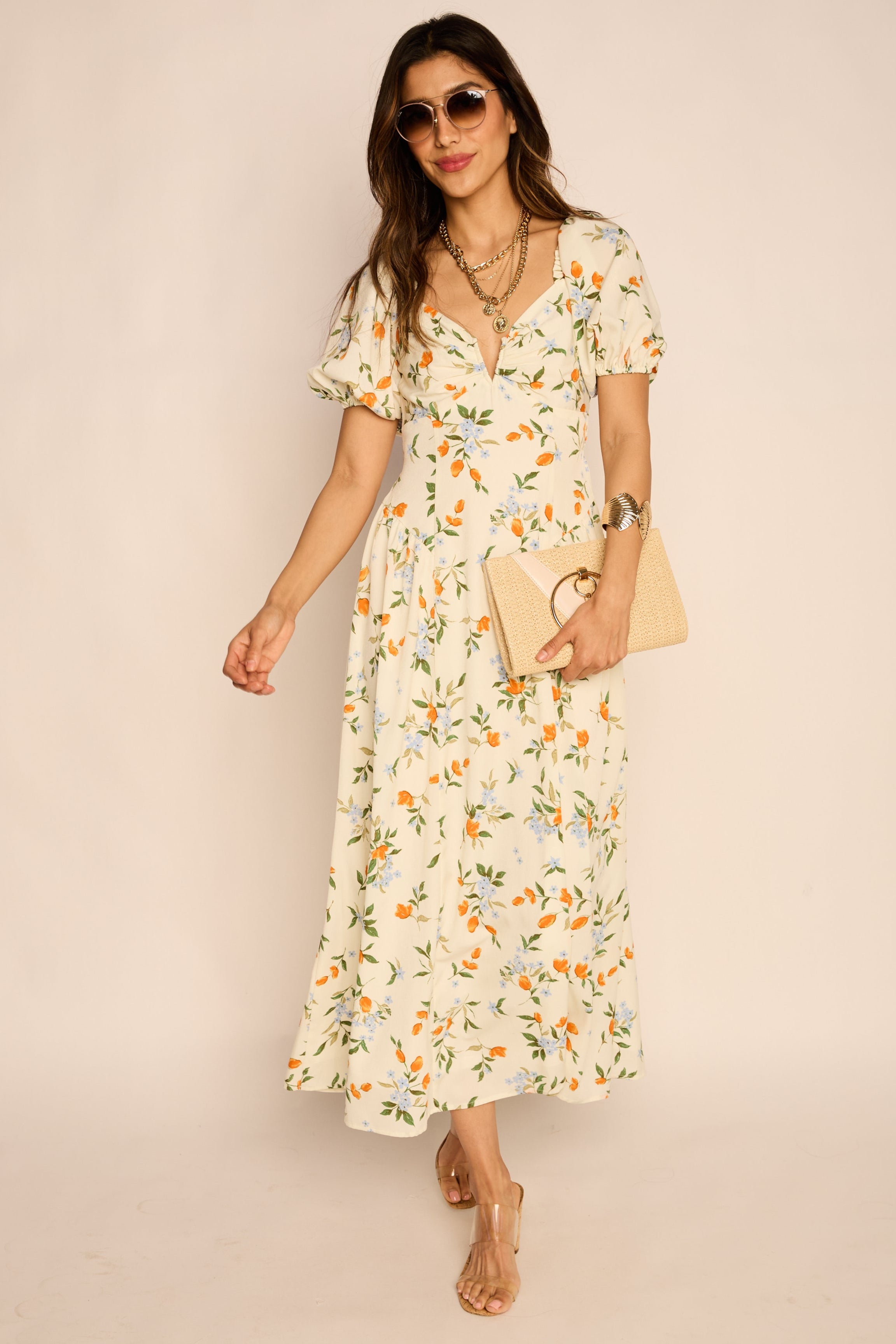 Olivia Puff Sleeve Maxi Dress
