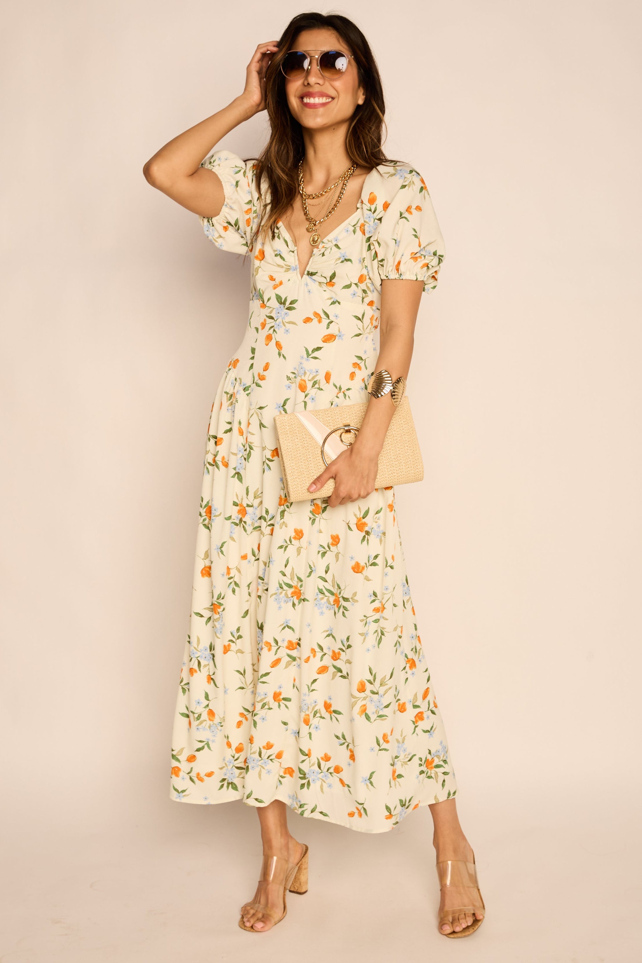 Olivia Puff Sleeve Maxi Dress