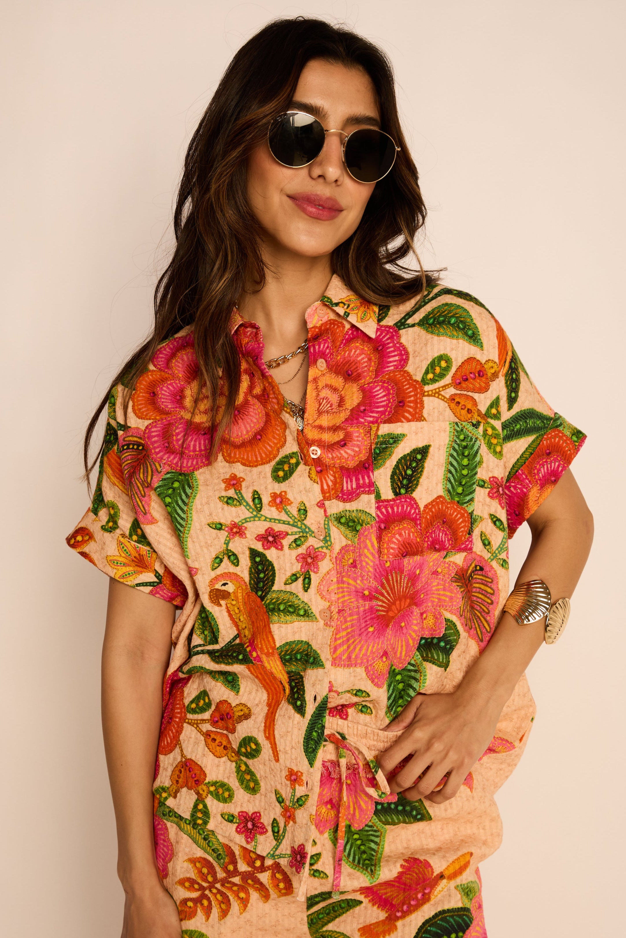 Chloe Tropical Button Up