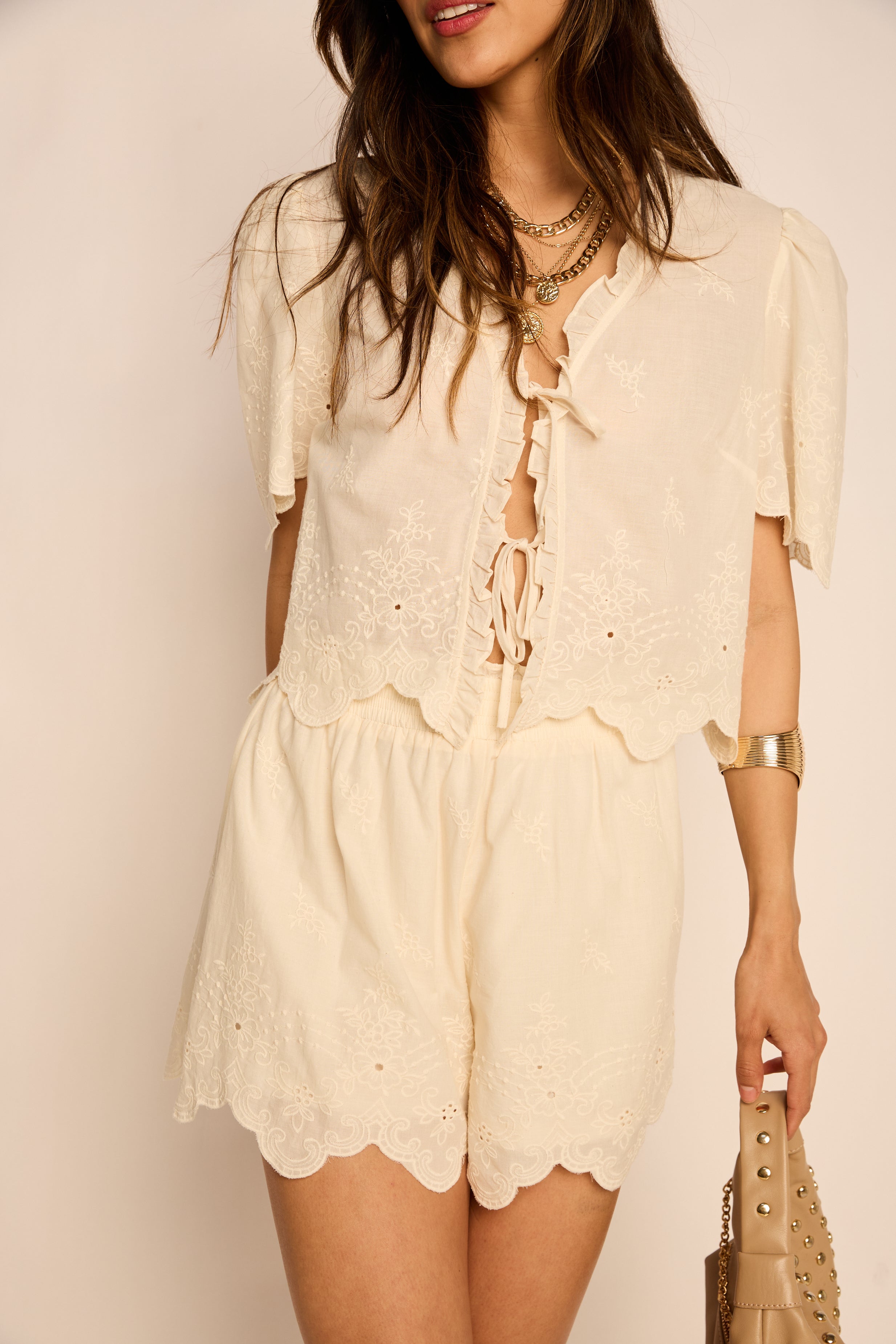 Debbie Puff Sleeve Tie Top
