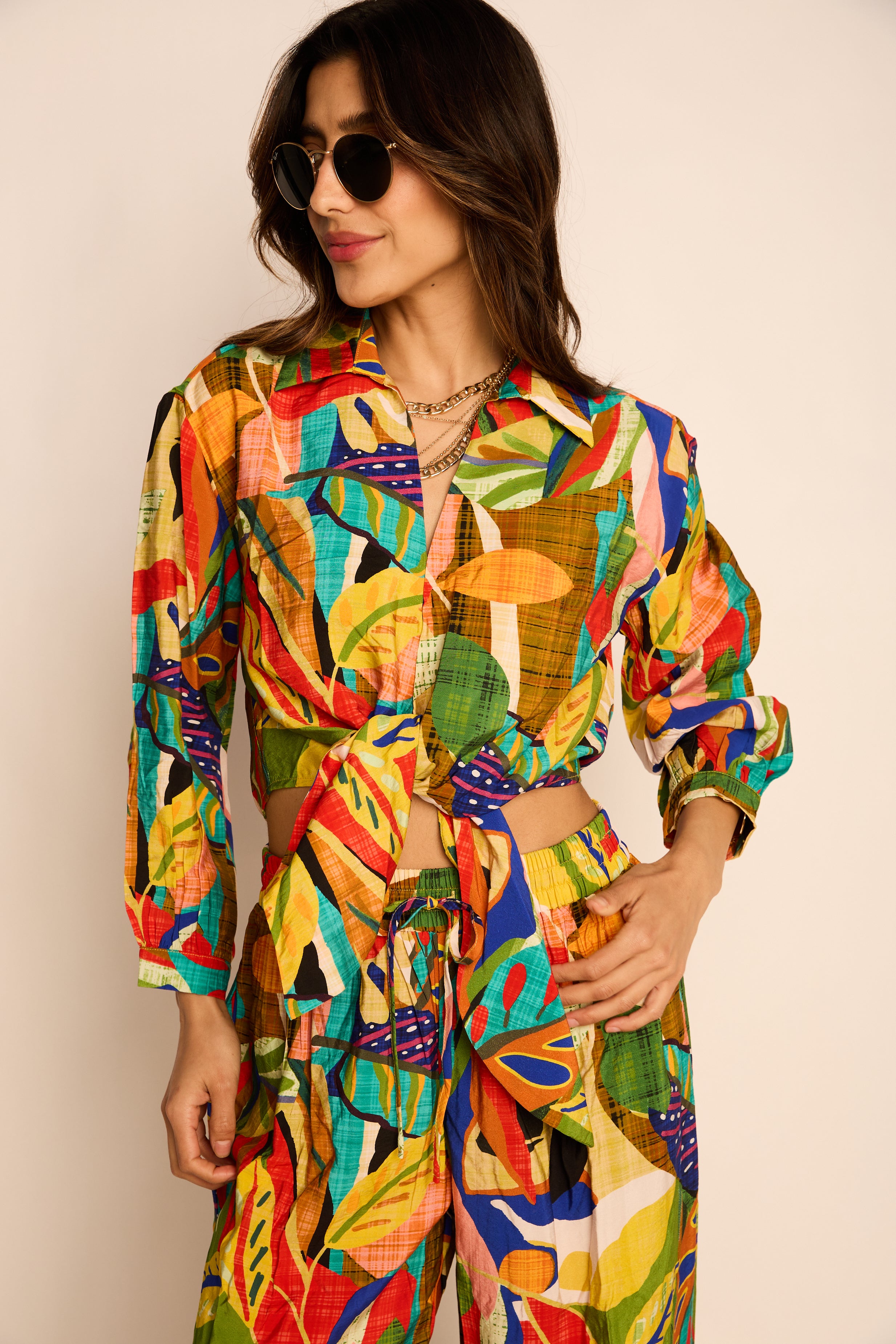 SALE - Jalen Printed Collared Top