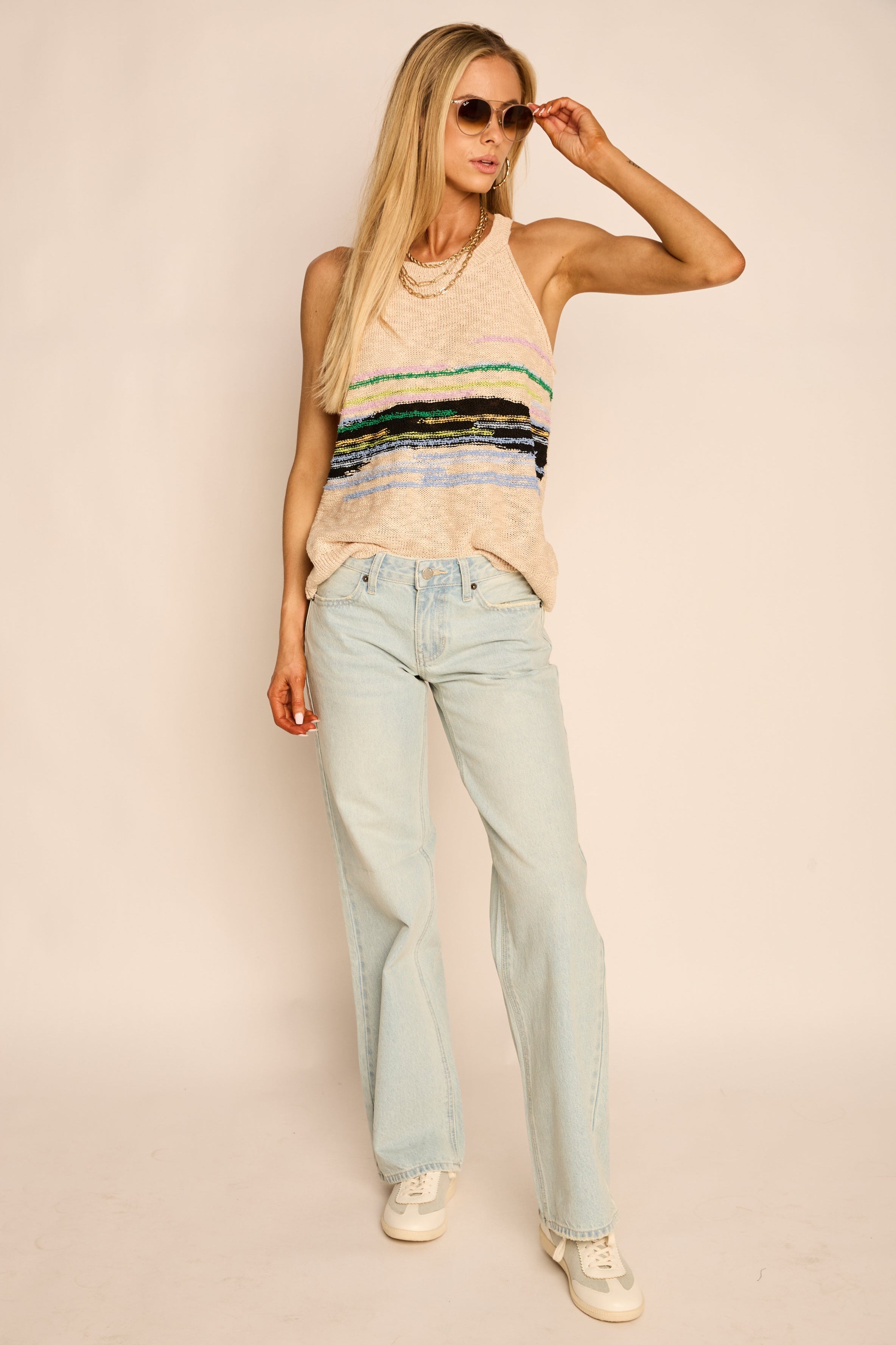 Naomi Striped Knit Tank