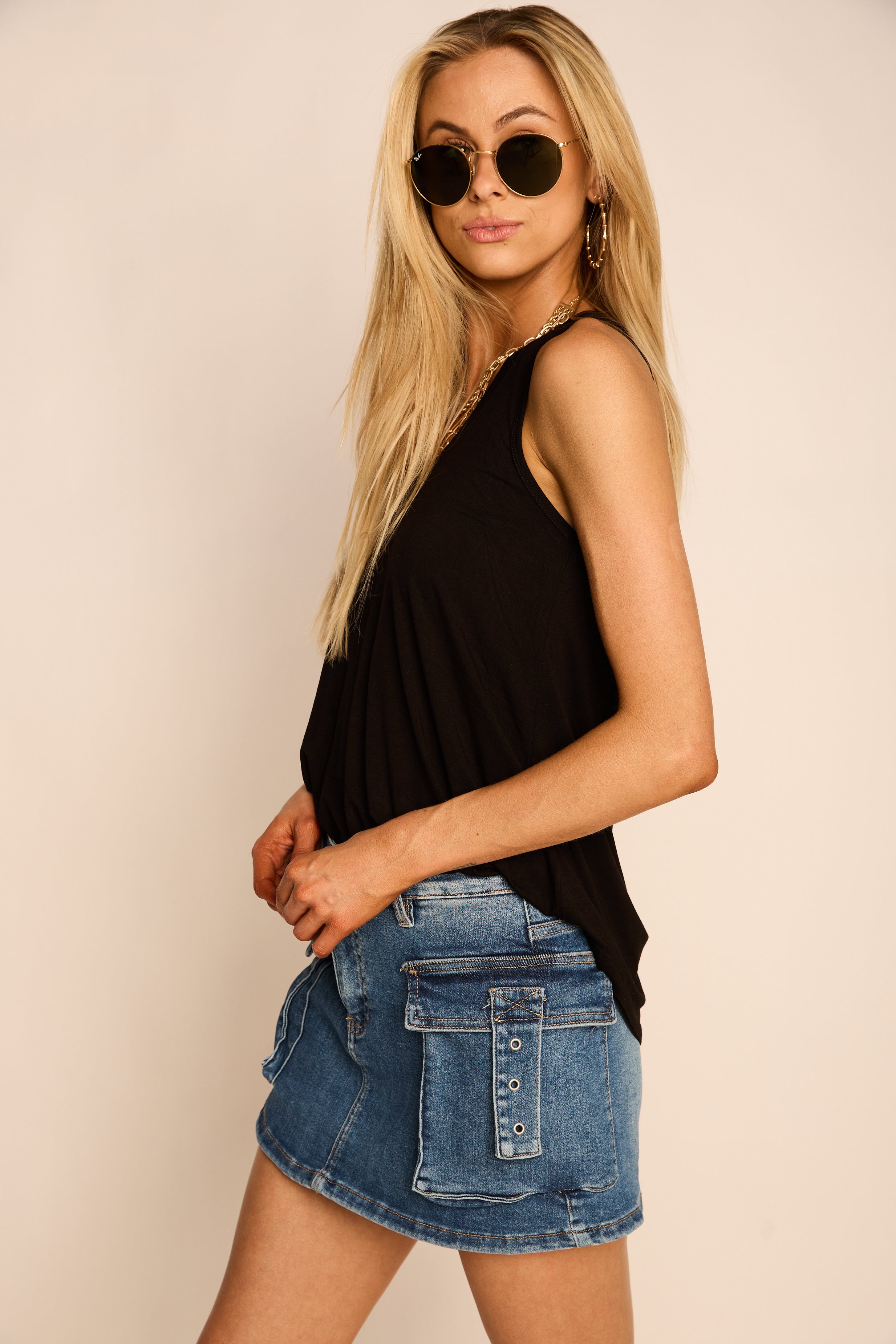 Dani Risen Denim Mini Skort