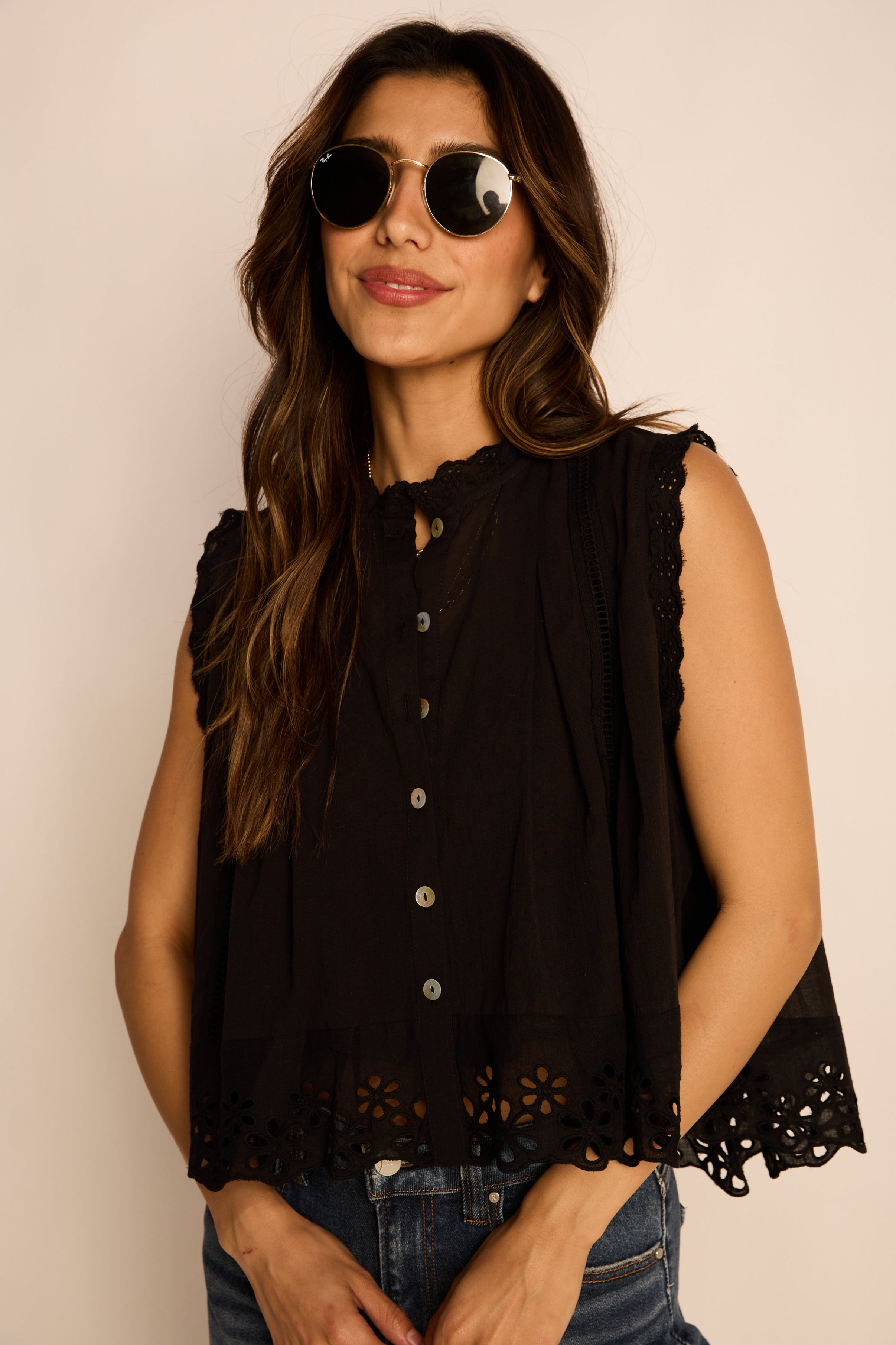 Holly Eyelet Trim Blouse