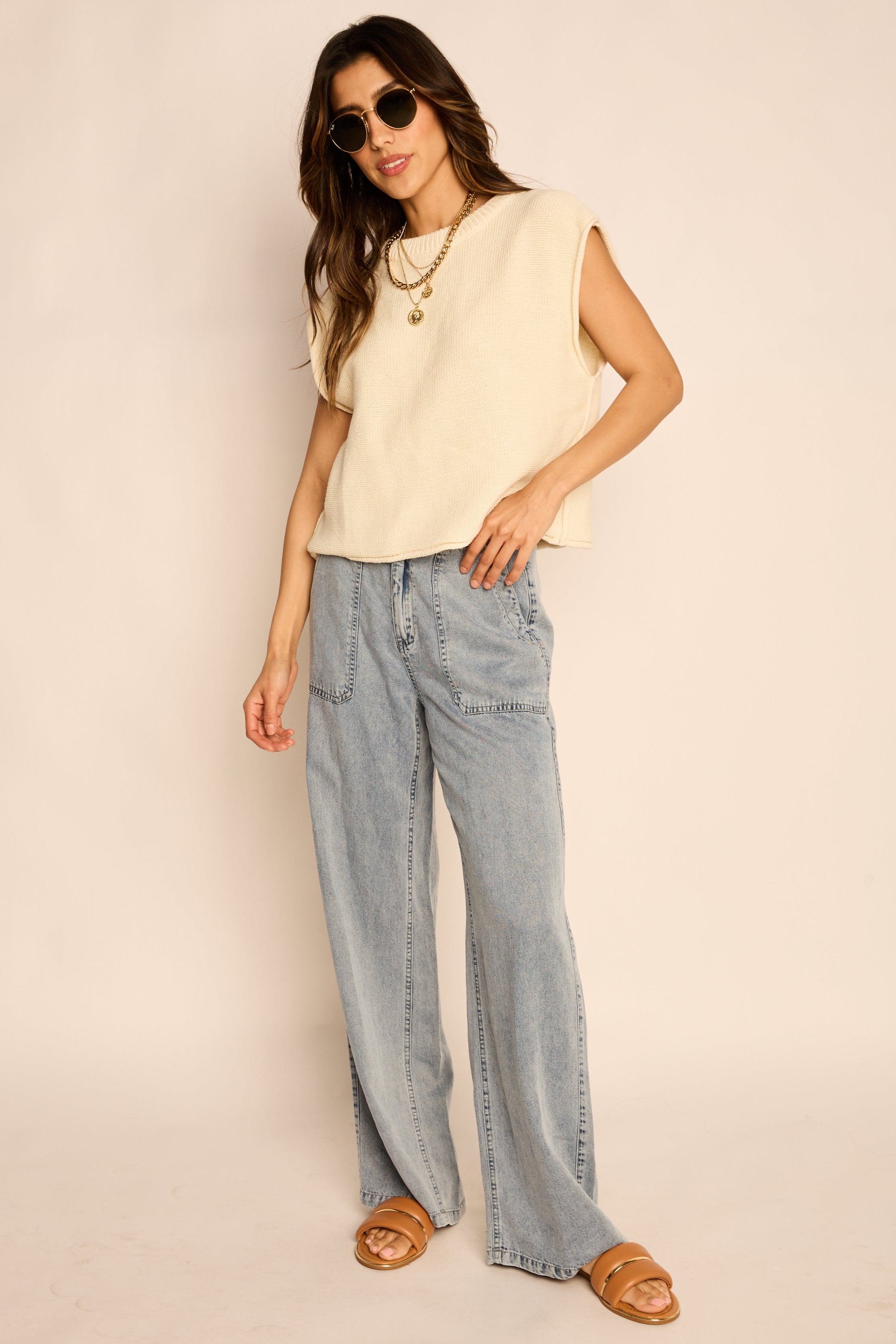 Lucy Loose Sweater Vest Top