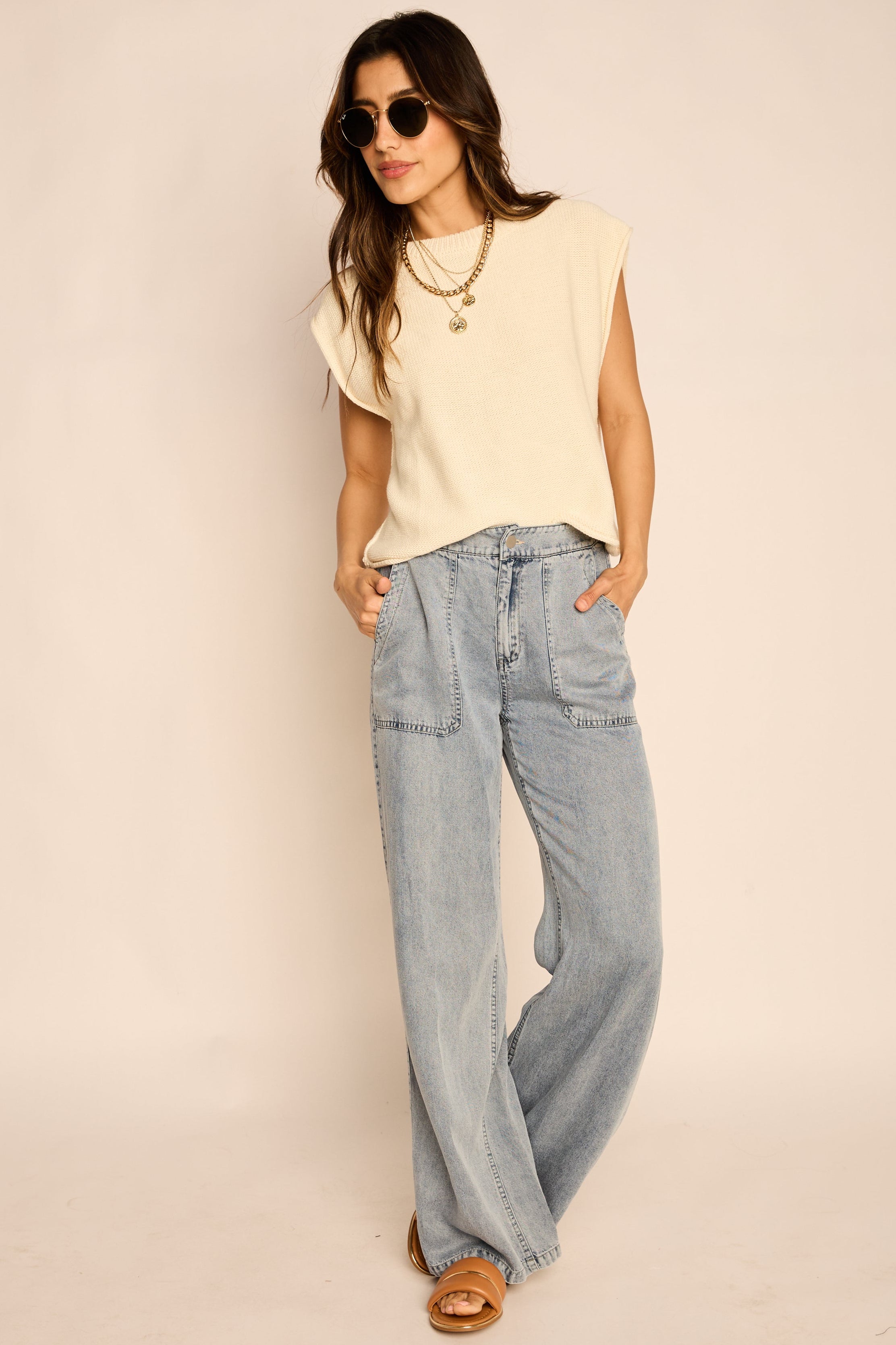 Lucy Loose Sweater Vest Top