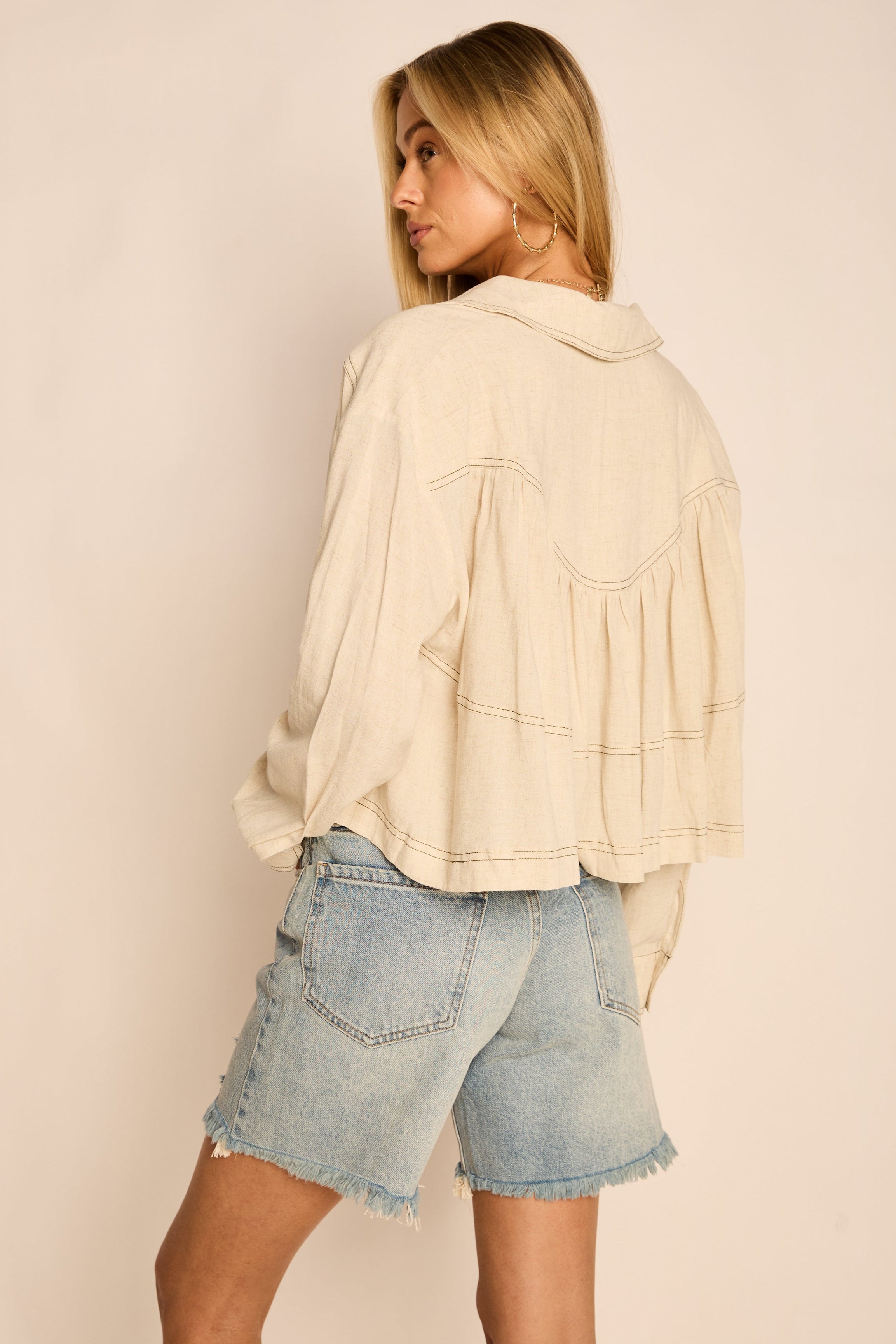 Nora Collared Long Sleeve Blouse