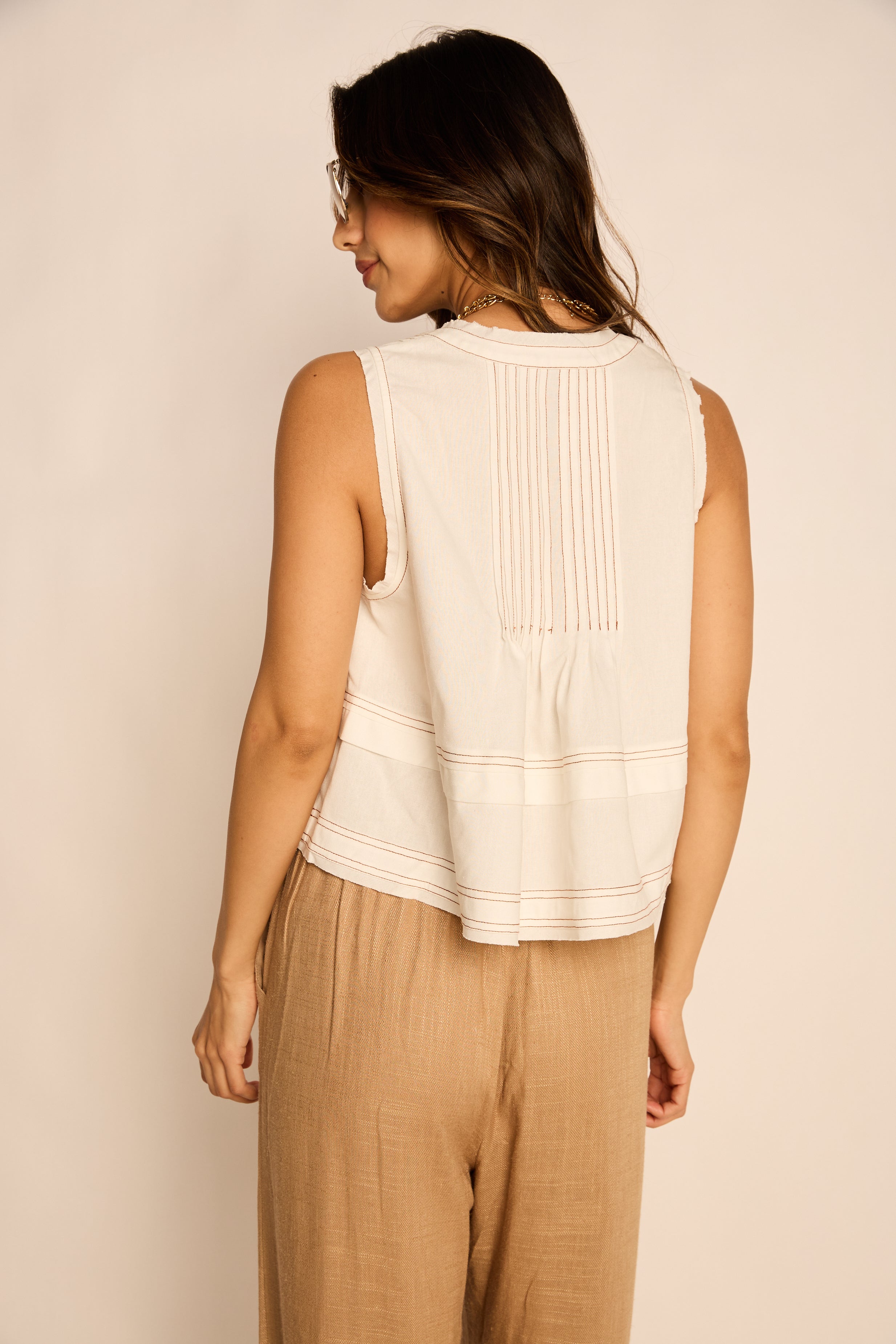 Jen Exposed Stitching Tank