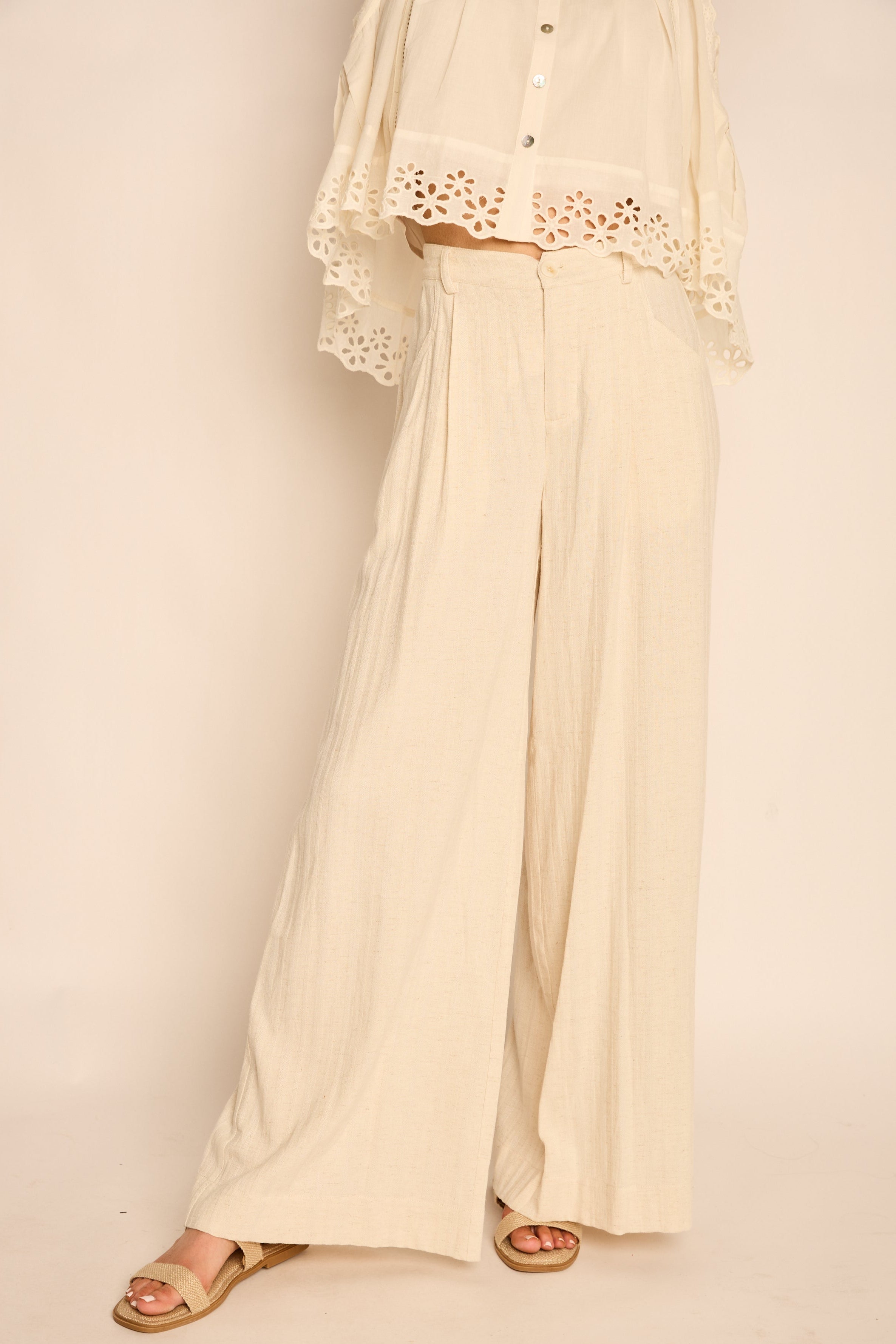Jade Striped Linen Pants