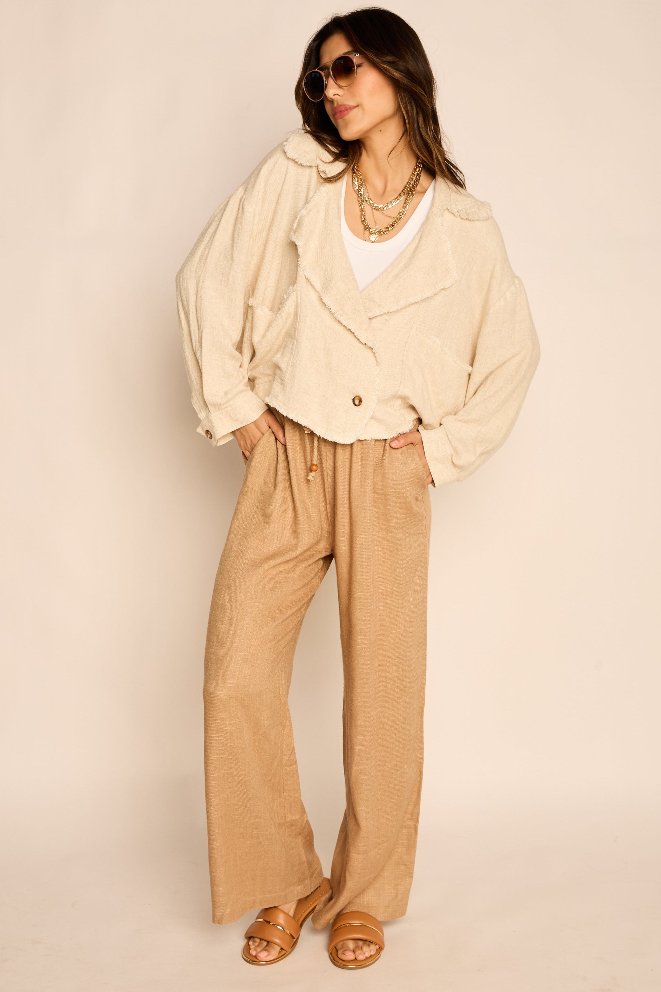 Ginny Frayed Cropped Blazer