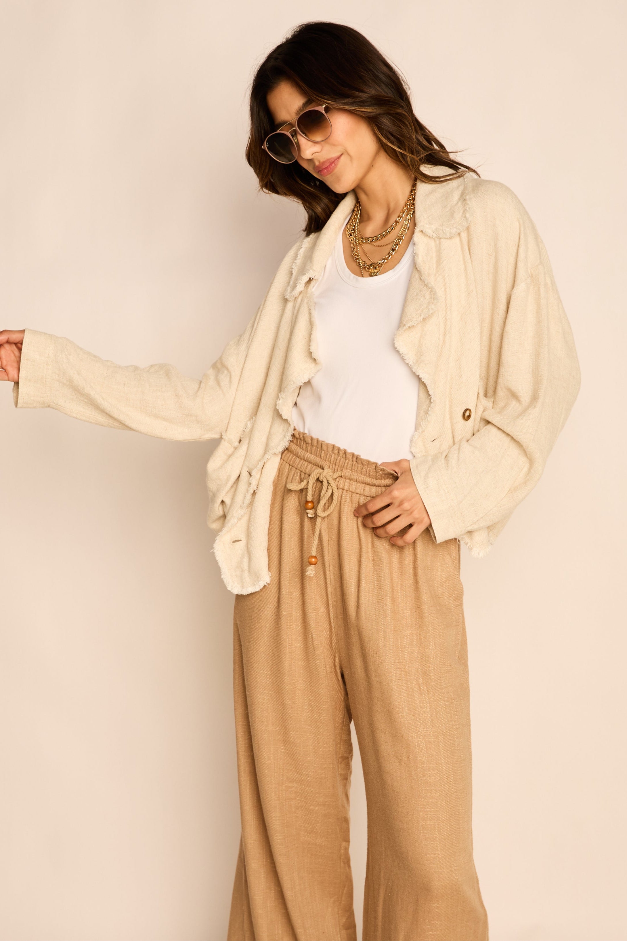 Ginny Frayed Cropped Blazer